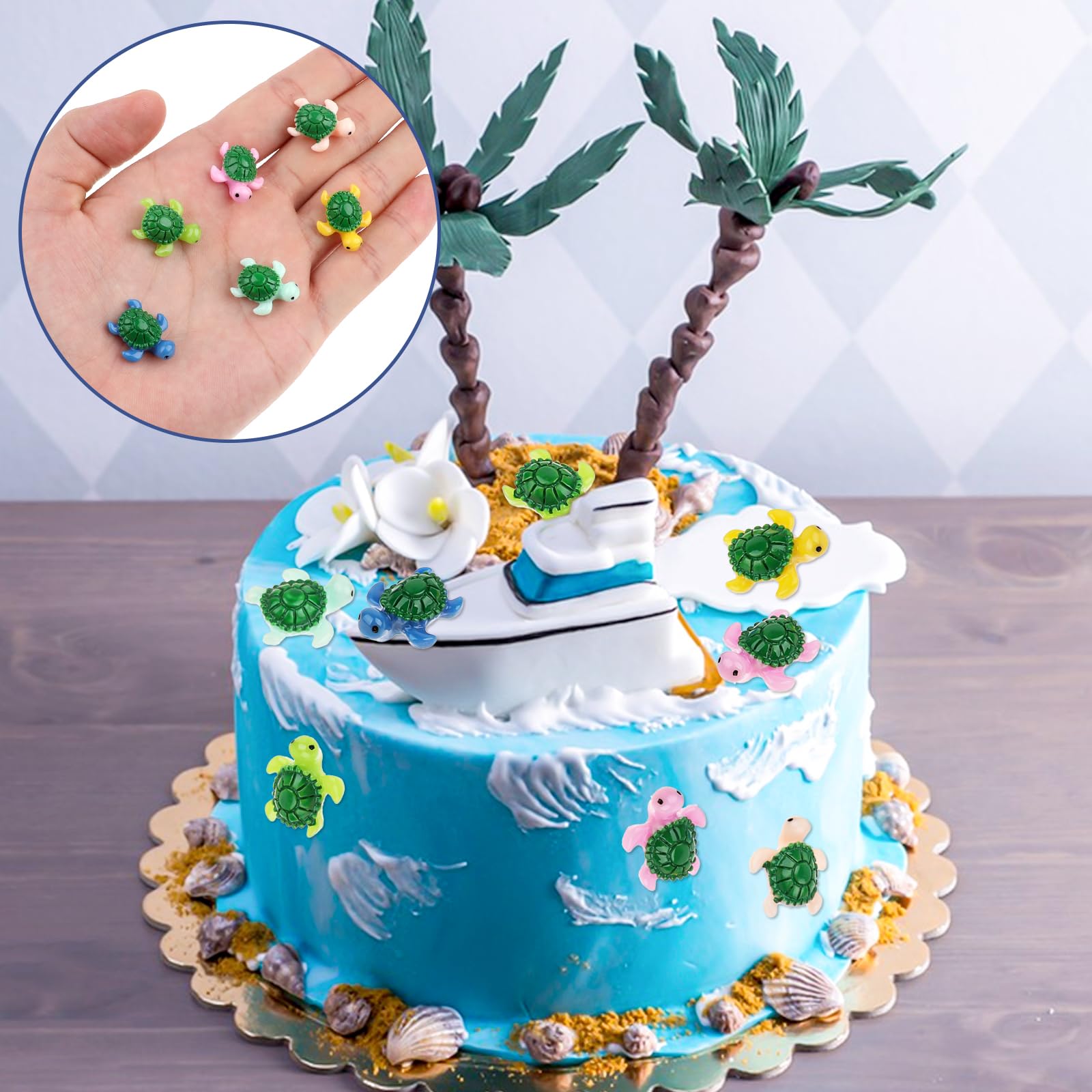 Tortugas Kalione moradas, combinan con elementos naturales en jardines mini.