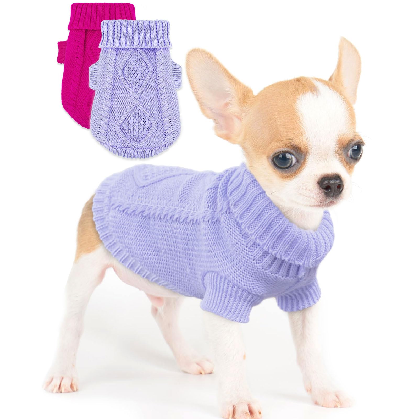 Kallfir's cutie sueter punto Chihuahua XXS, calor ligero para paseos fríos.