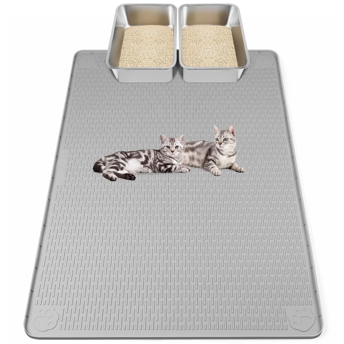 Kalolary: alfombrilla para arena de gato XL 50x35, protege el suelo.