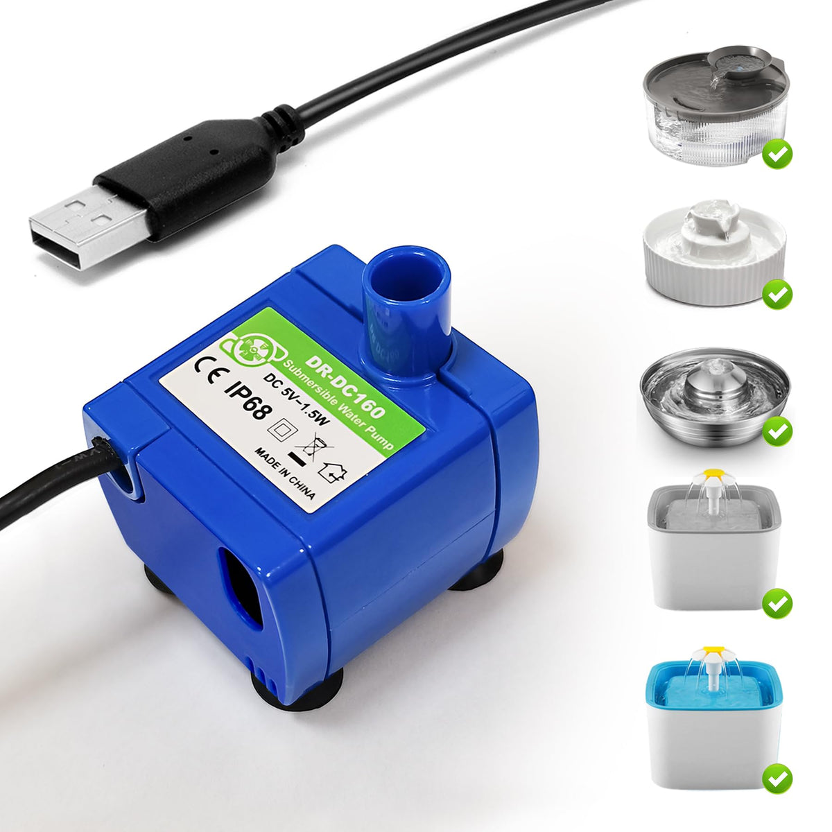 KANCHOU pompe-fontaine-chat-360 degrés – fonctionnement silencieux pour hydratation constante