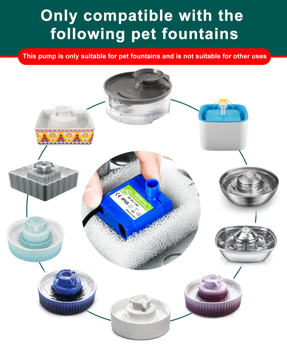 KANCHOU pompe-fontaine-chat-ceramique – remplacement fiable pour fontaine en céramique