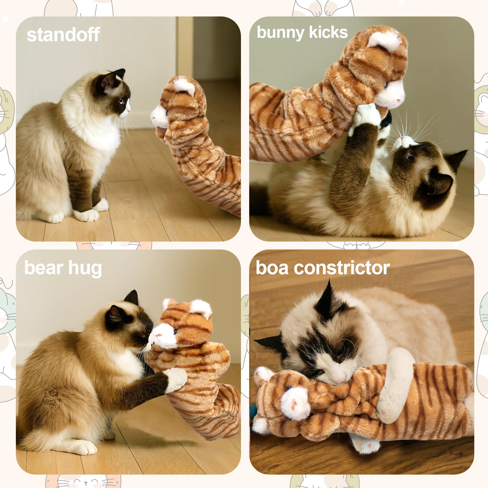 Juguete interactivo Kapawze para gatos con guante, estimula movimiento y vínculo.