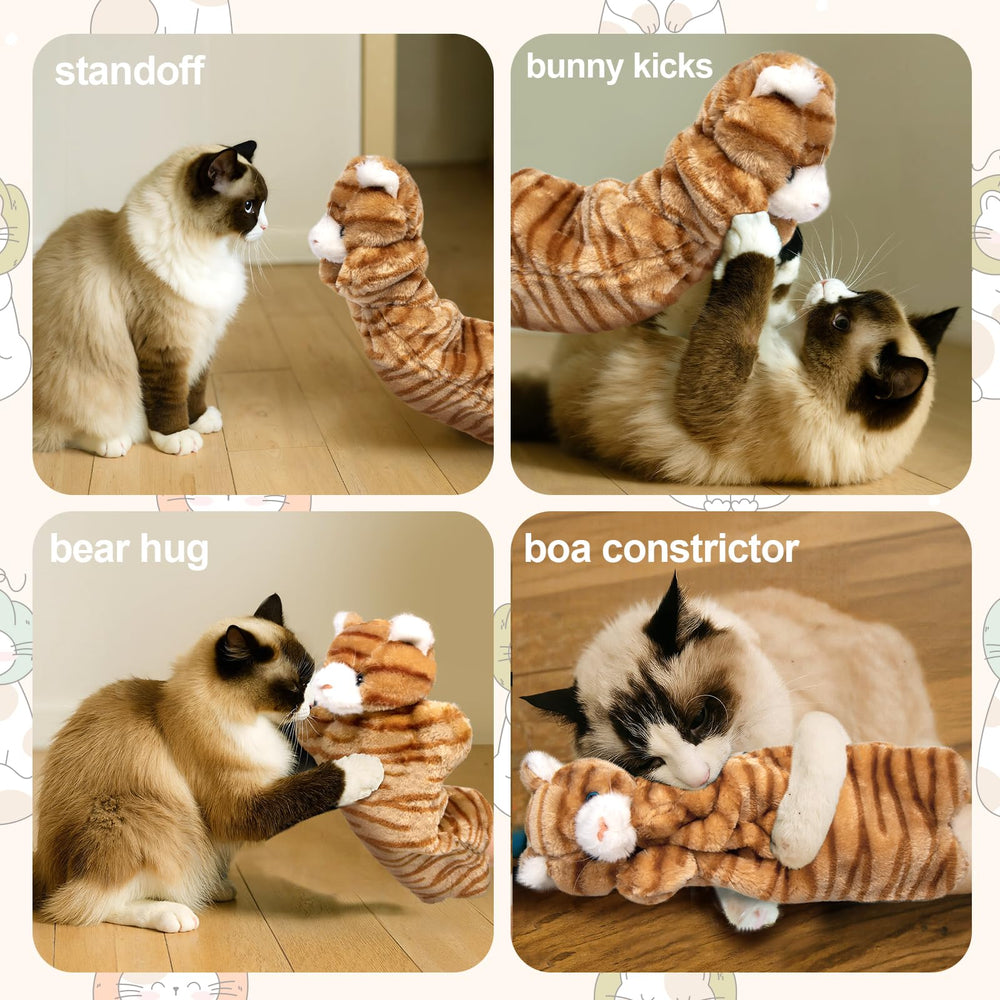 Juguete interactivo Kapawze para gatos con guante, estimula movimiento y vínculo.