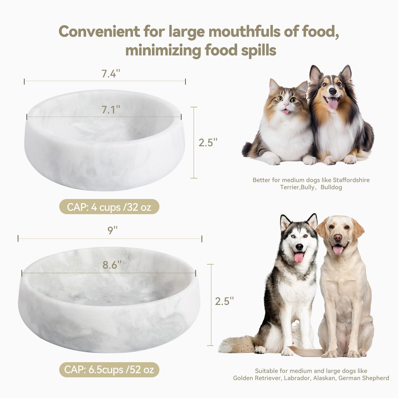 Karibiber cuenco-bebedero-mármol-natural, diseño elegante y práctico para mascotas.