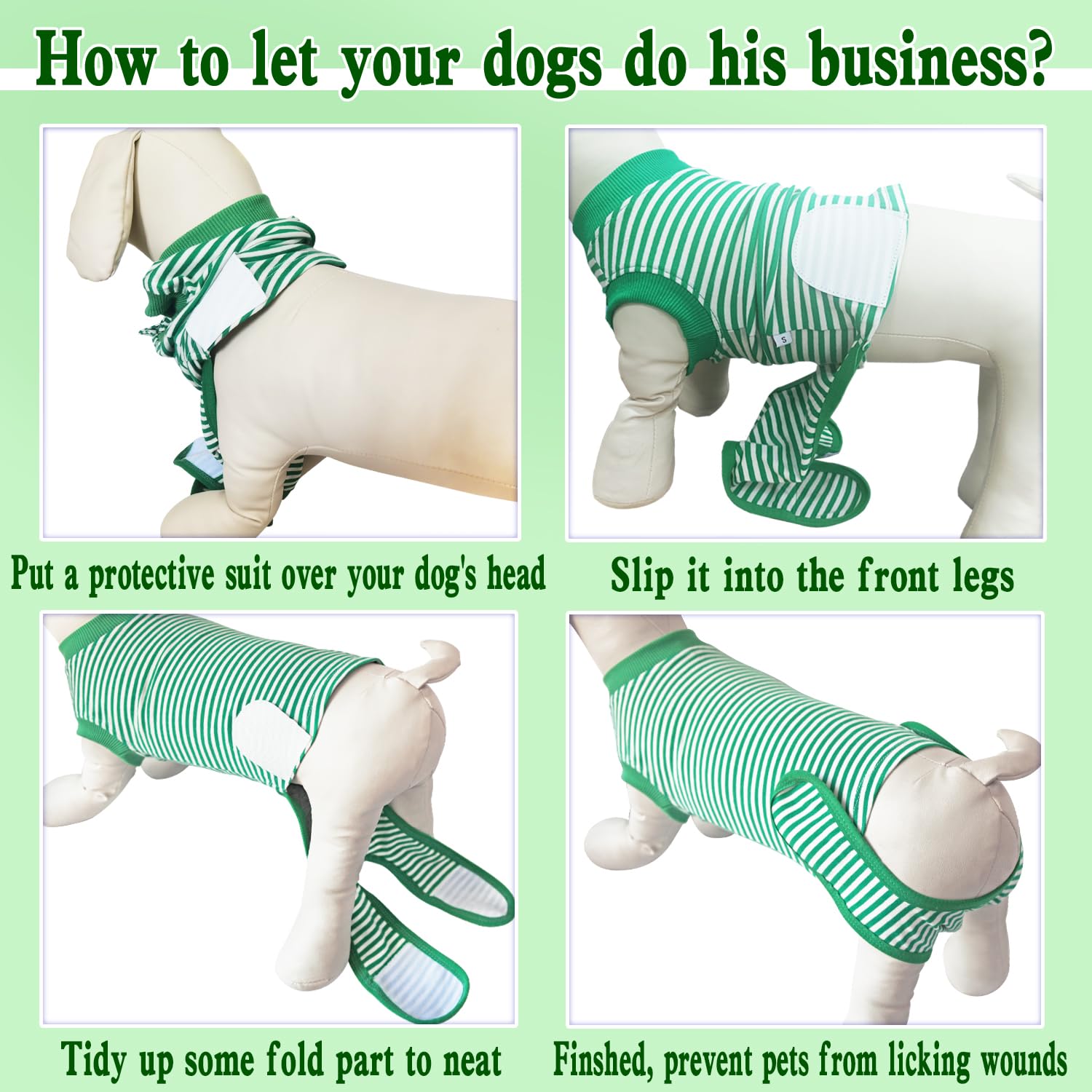 KAROKU traje recuperación perro diseño unisex para todas las tallas.