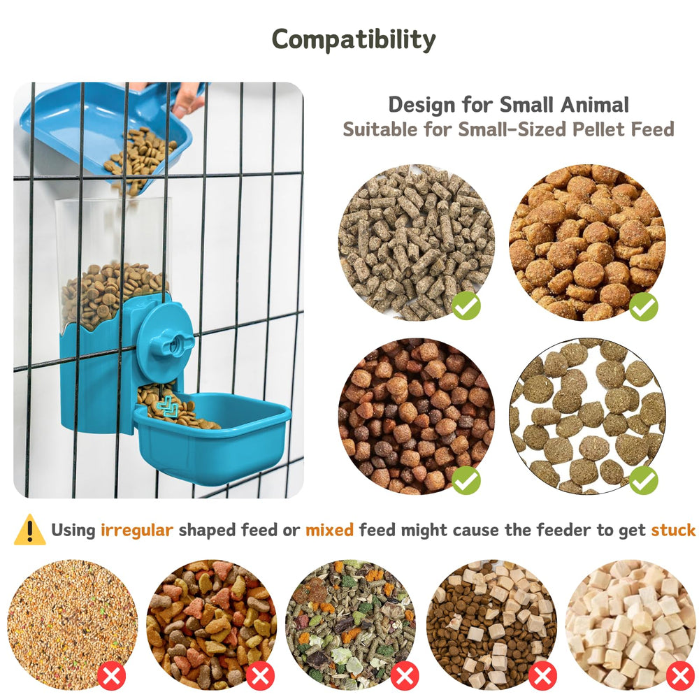 Kassiva comedero automático para gránulos pequeños, ideal para conejos y gatos.