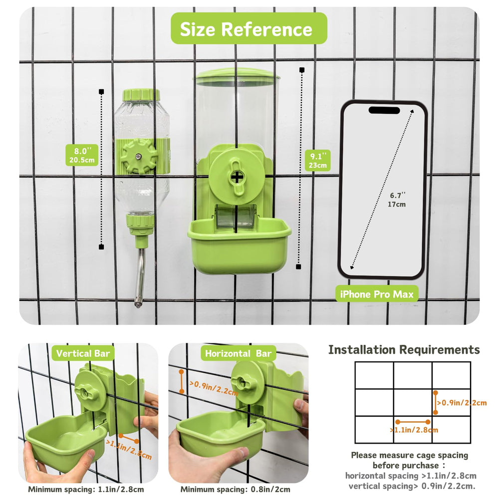 Kassiva conjunto de alimentación y agua con capacidad suficiente para uso prolongado.