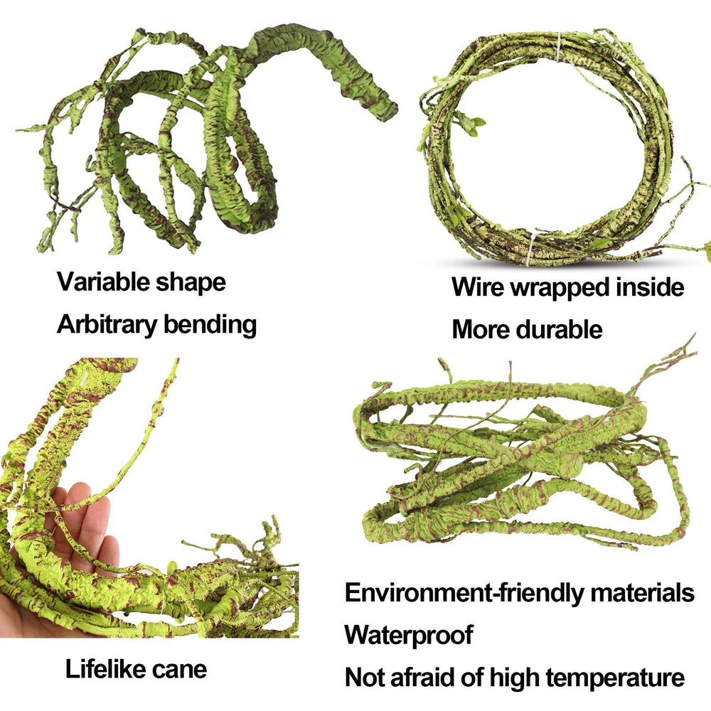 KATHSON hojas planta reptil, proporciona refugio y enriquecimiento para reptiles.