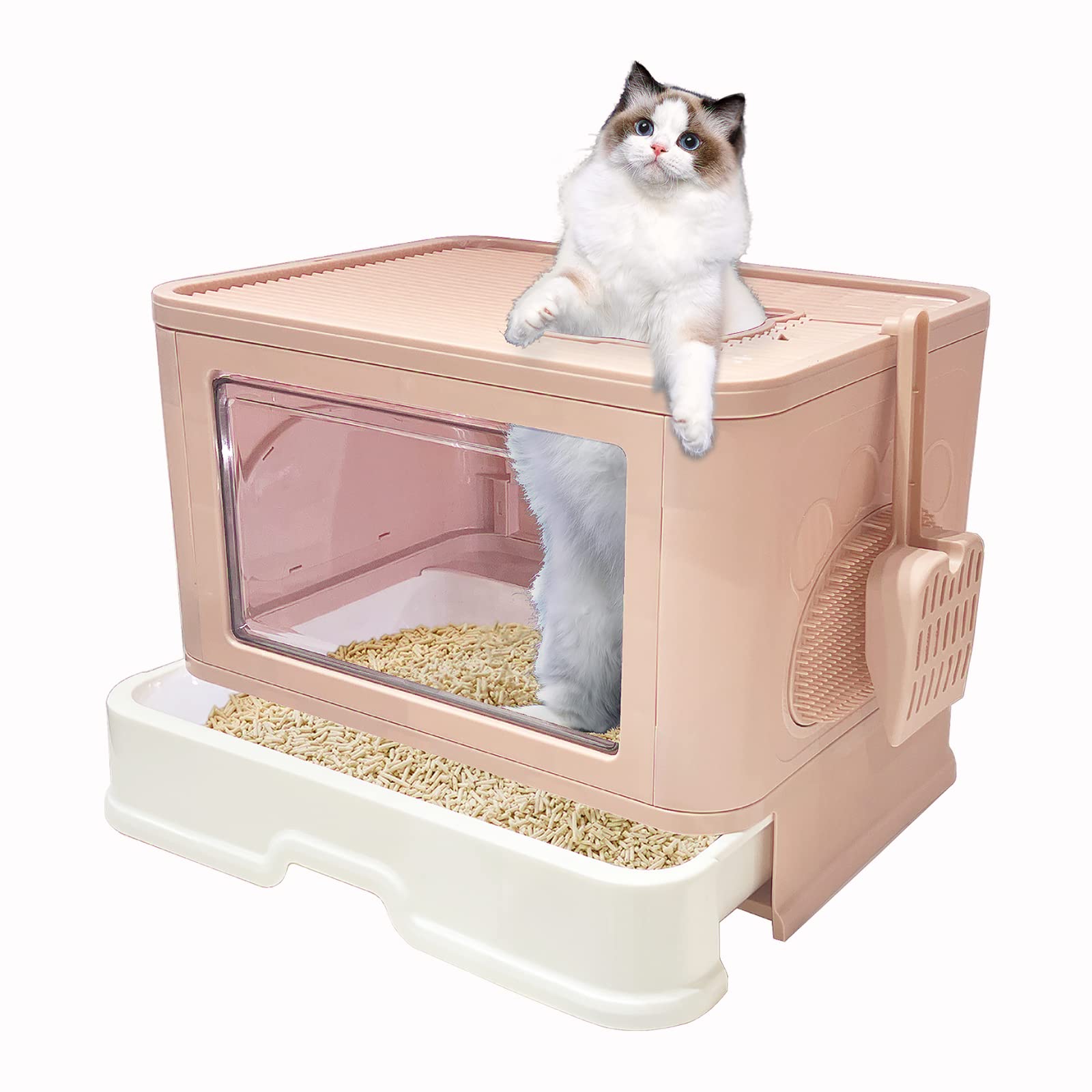 Kattypet arenero con entrada superior y cubierta para privacidad y control de olores.