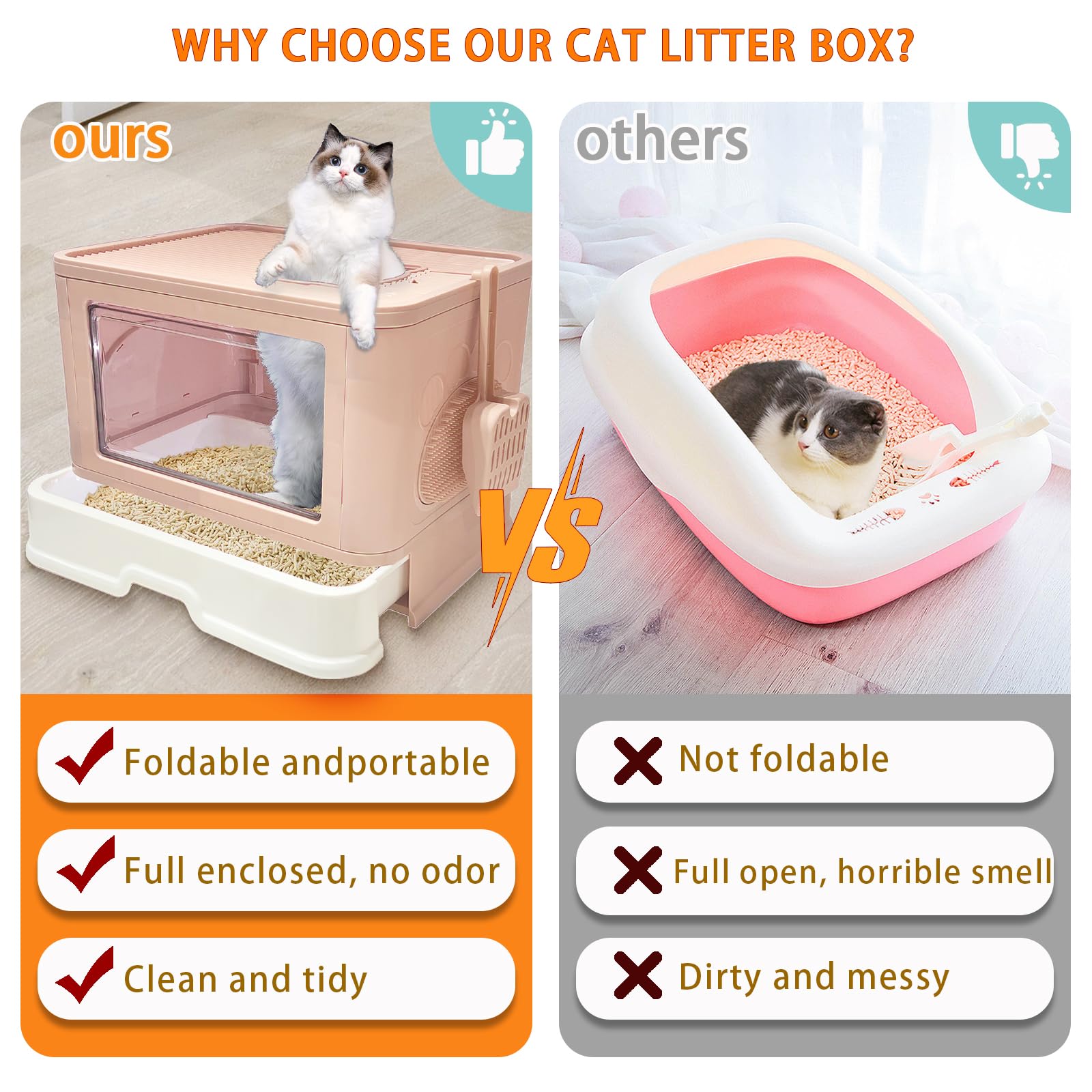 Kattypet puerta frontal desmontable para limpieza rápida.