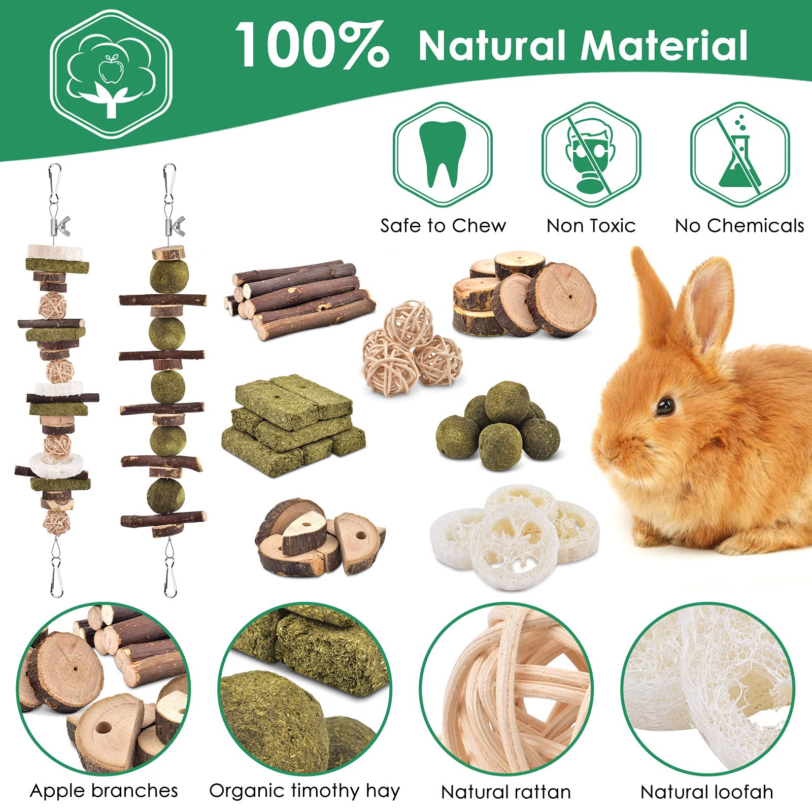 Katumo bolas-hierba-timothy fibra natural para digestión y snack saludable