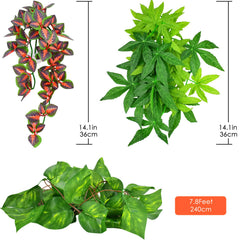 KATUMO Plantas para Reptiles Colgantes Verde con Ventosa para terrario
