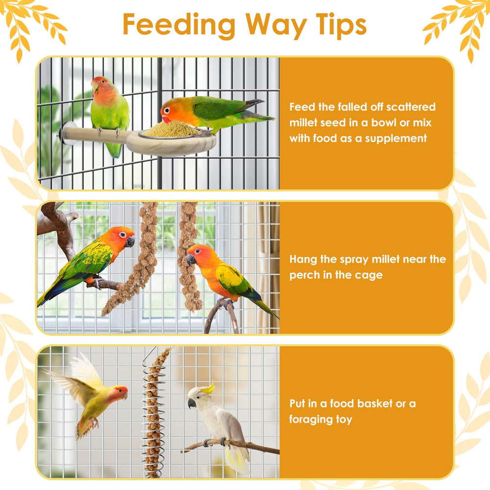 Snack diario de mijo Katumo para aves curiosas.