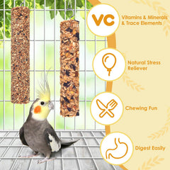 KATUMO Snack mixto para aves: dos tiras crujientes con sabores variados para conures