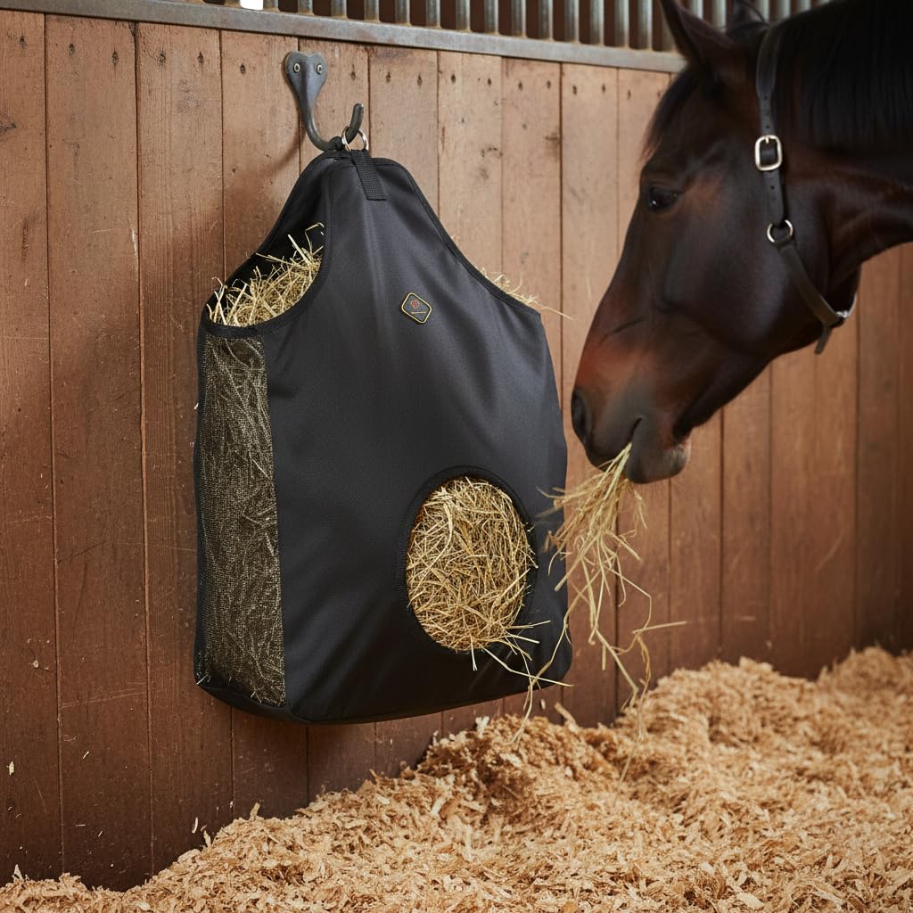 Kavallerie bolsa de heno para caballos con orificio redondo para comer cómodo.
