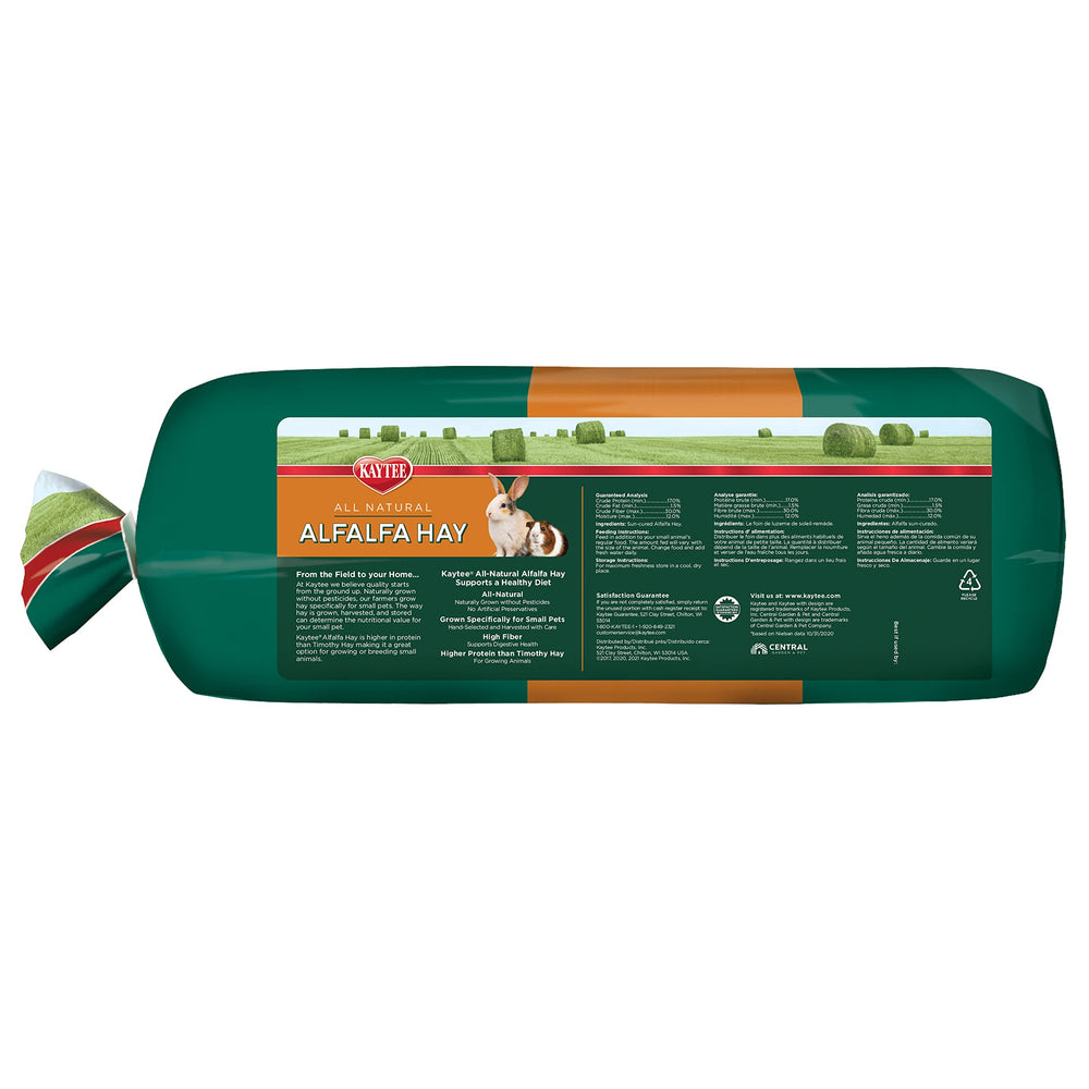 Kaytee Alfalfa Mini Bale se integra fácilmente en la rutina diaria de alimentación.