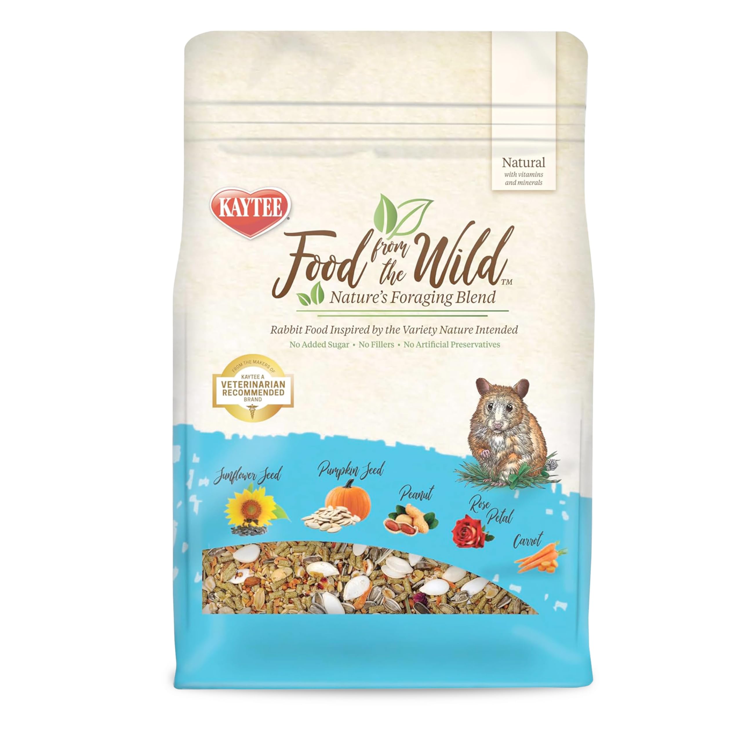 Kaytee Alimento Salvaje para Hámster, ingredientes seleccionados para forraje natural.
