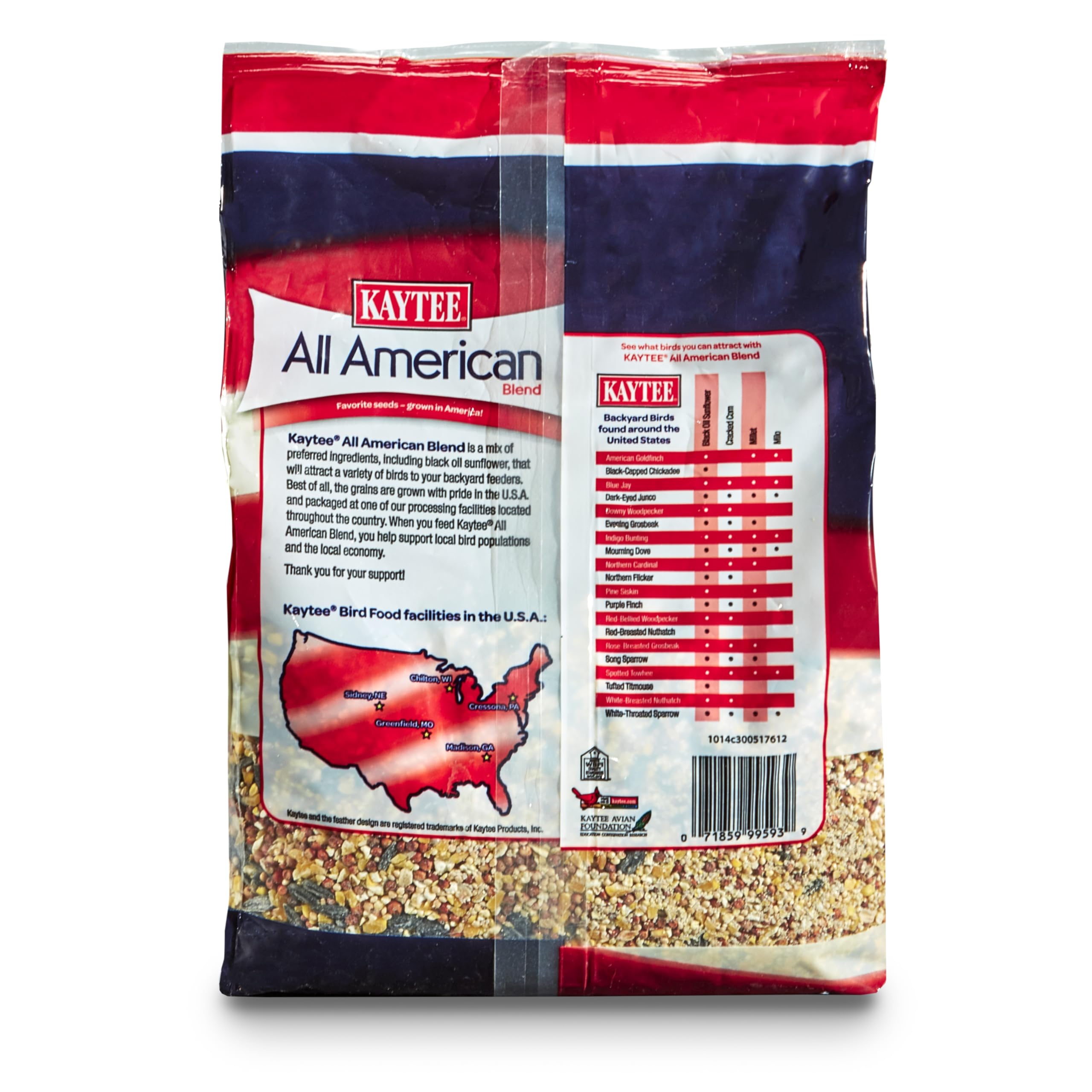 Kaytee All American arrendajo azul en comedero, posible visitante frecuente.