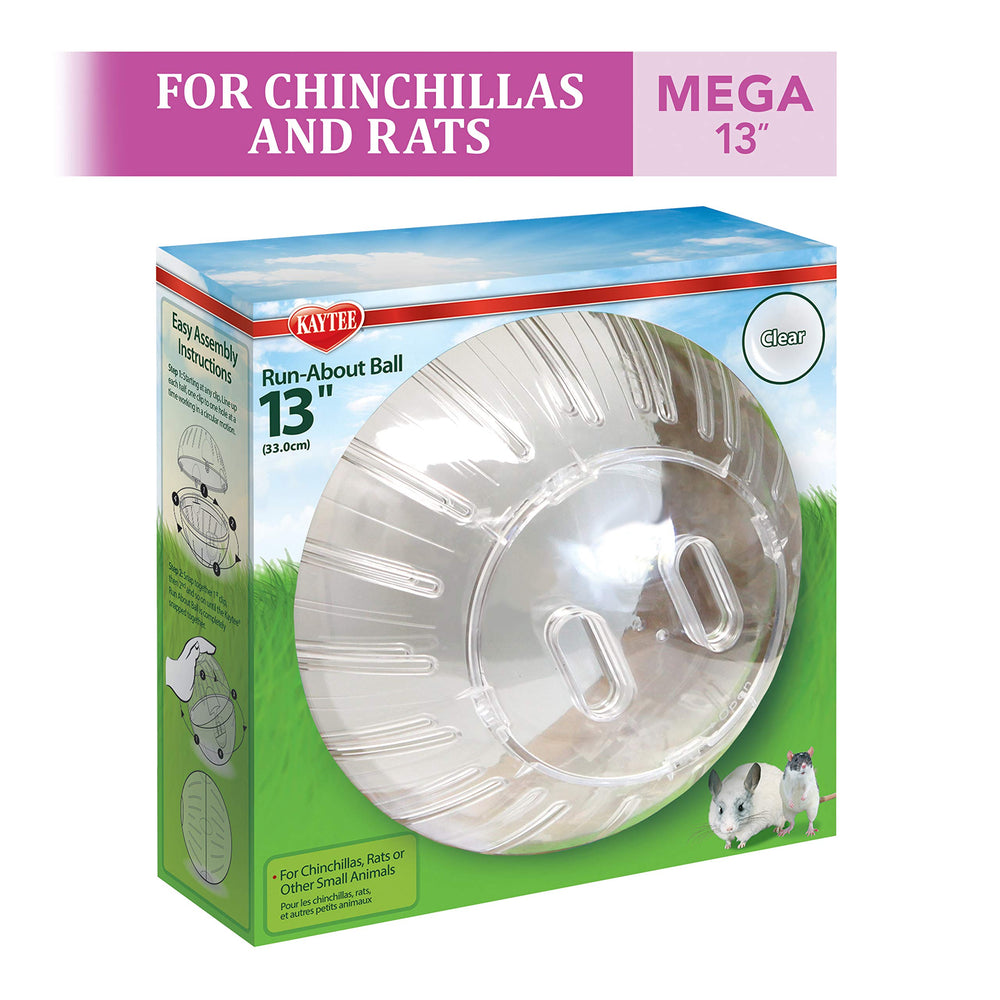 Bola de ejercicio Kaytee de colores para ratas y chinchillas en casa.