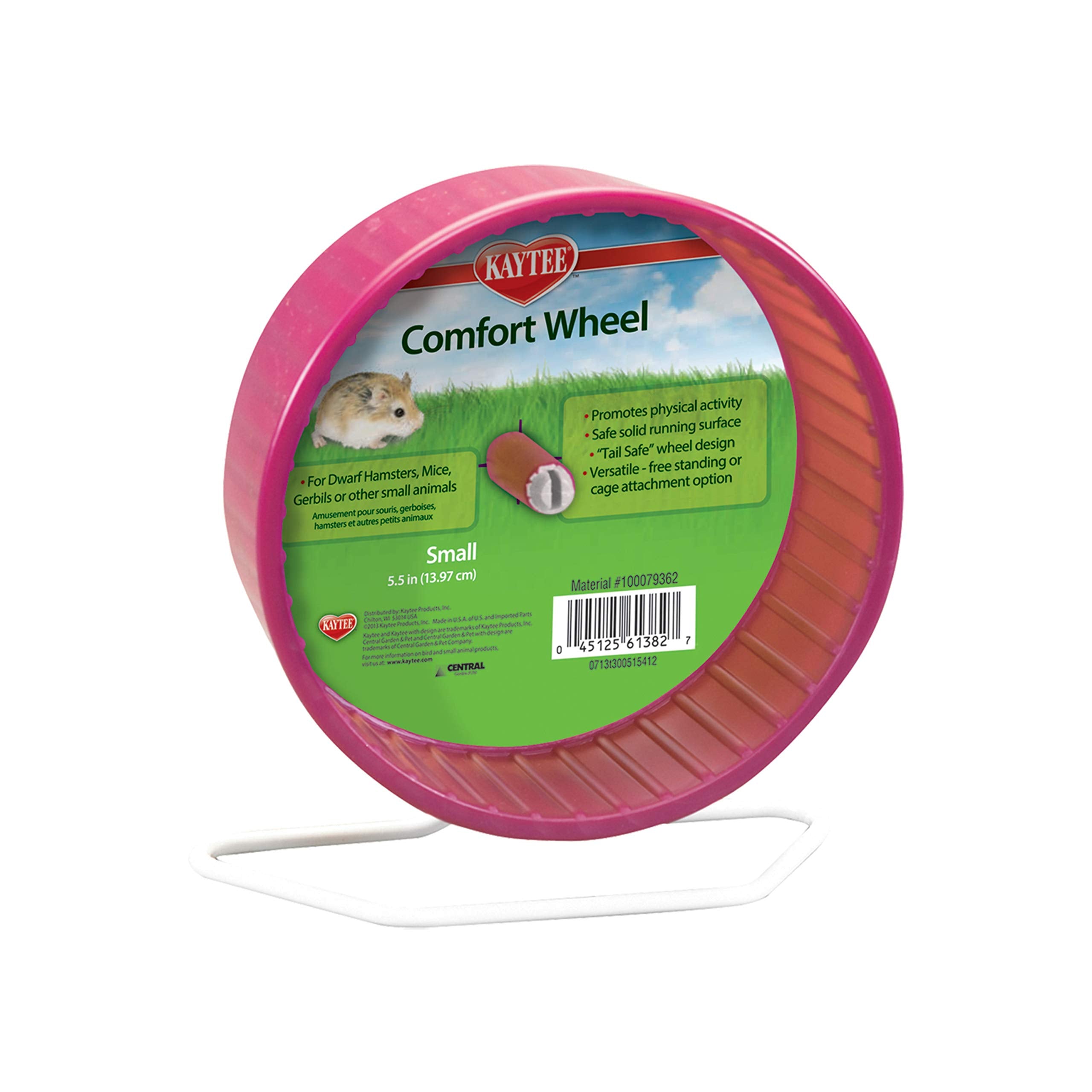 Kaytee Comfort Wheel pequeña con diámetro de 5,5 pulgadas facilita ejercicio diario seguro.