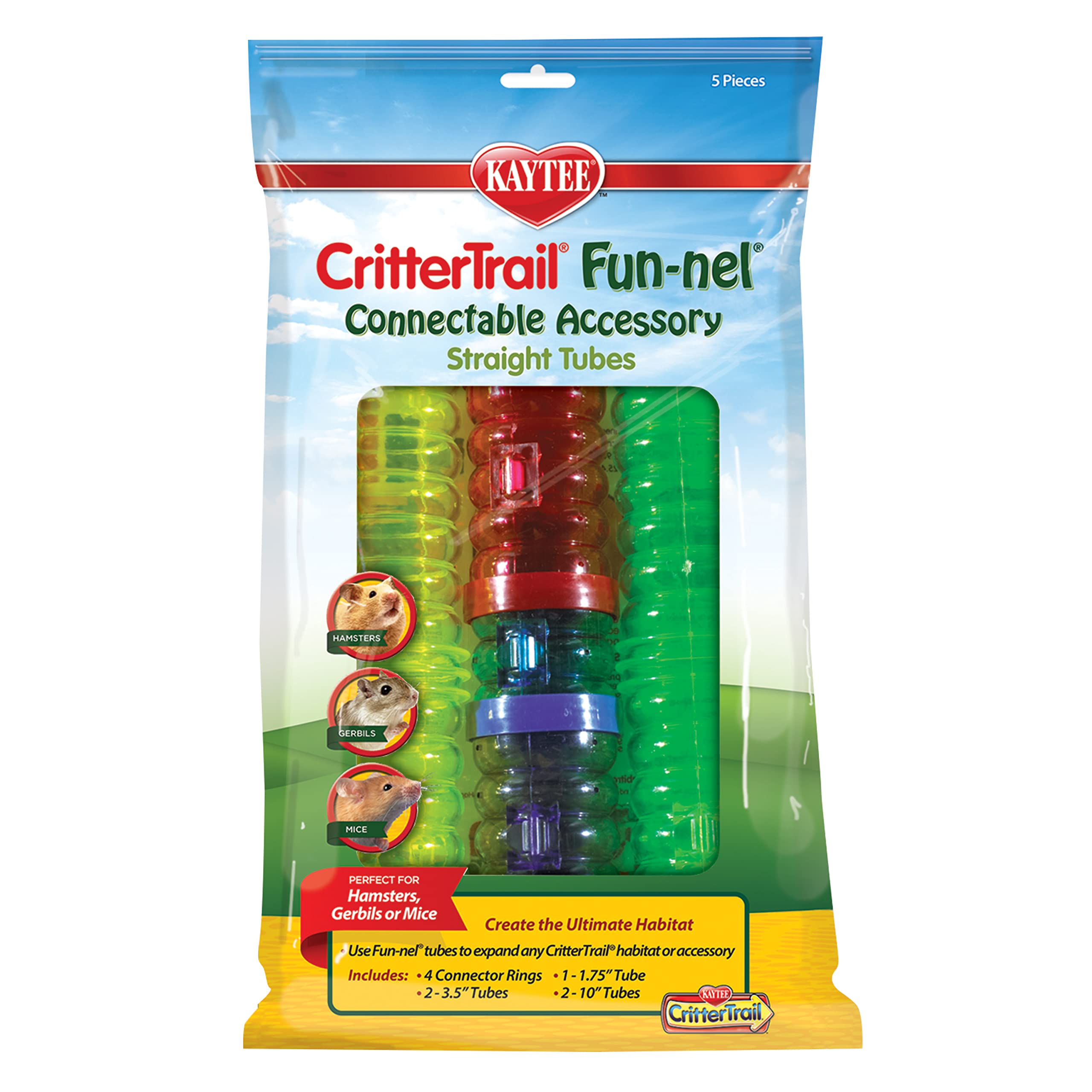 Kaytee CritterTrail Fun-nel: tubo recto para expansión fácil del hábitat.