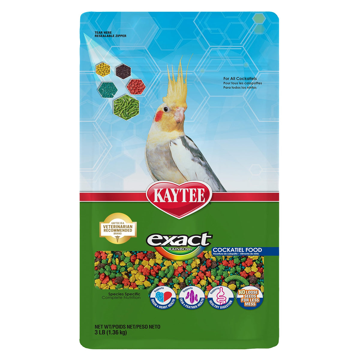 Kaytee Exact Rainbow para lorito: gránulos coloridos para plumaje vibrante