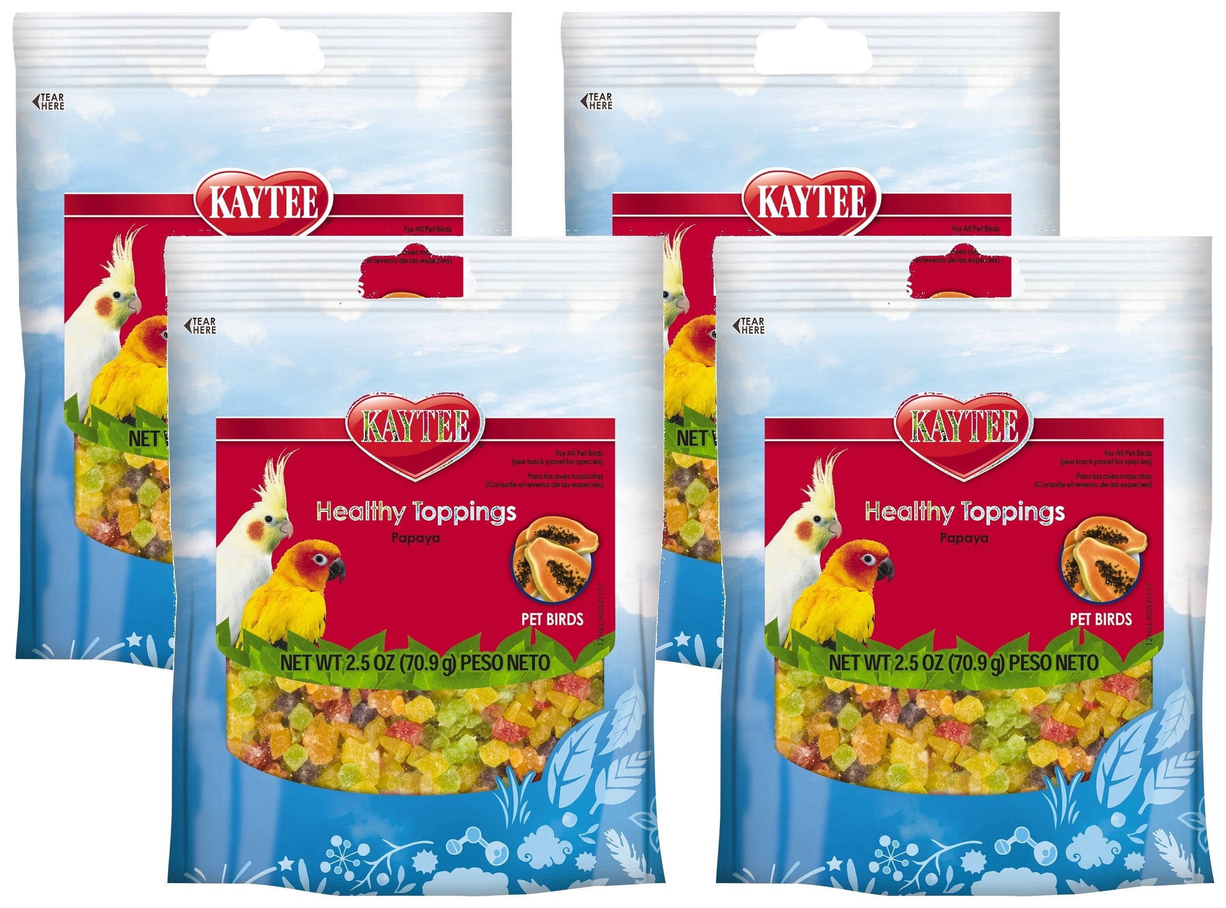 Kaytee Fiesta: Aditivos de Fruta Real para Aves, paquete de 4, variedad para enriquecer su dieta