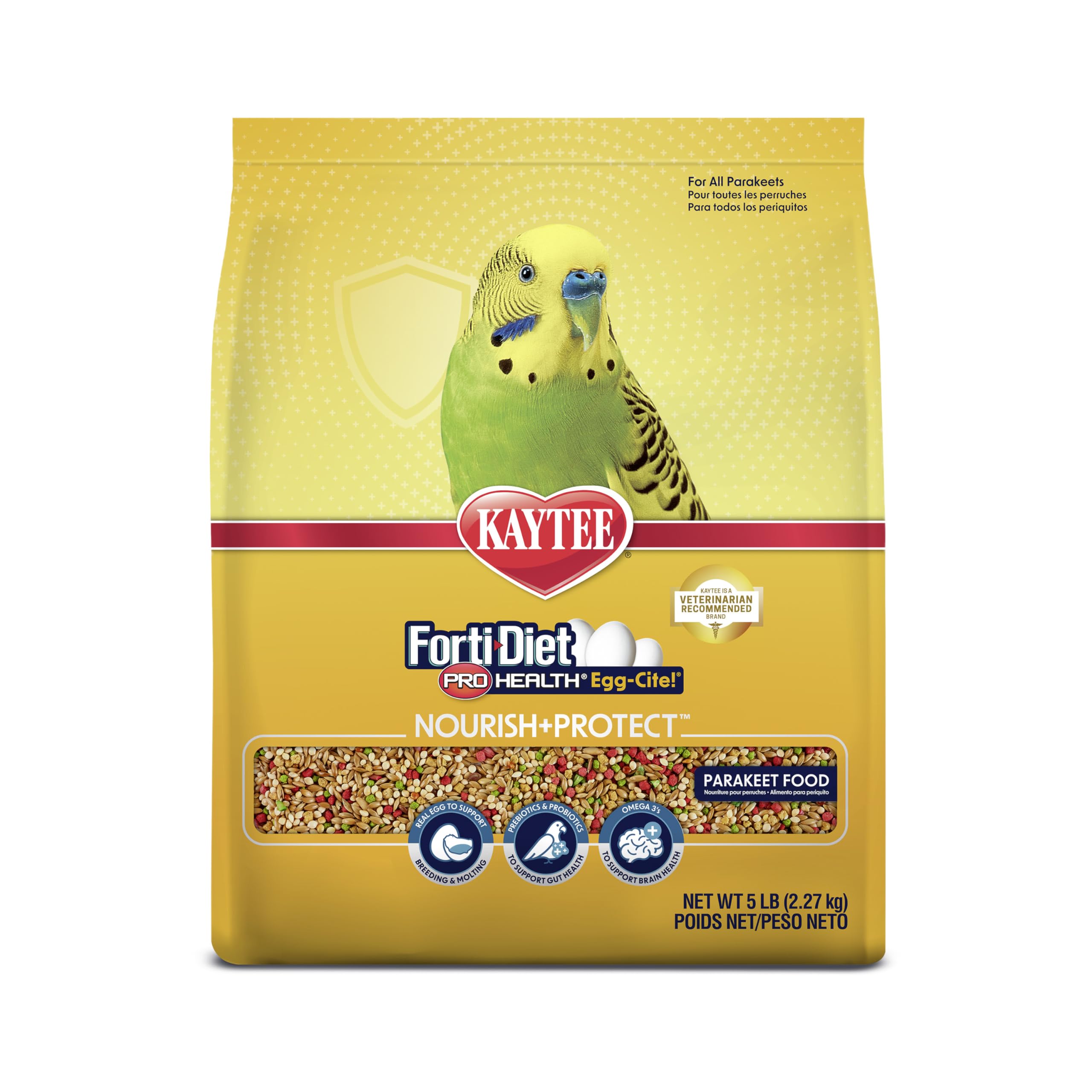 Kaytee Forti-Diet Pro Health Egg-Cite para periquitos, proteína de huevo de alta calidad