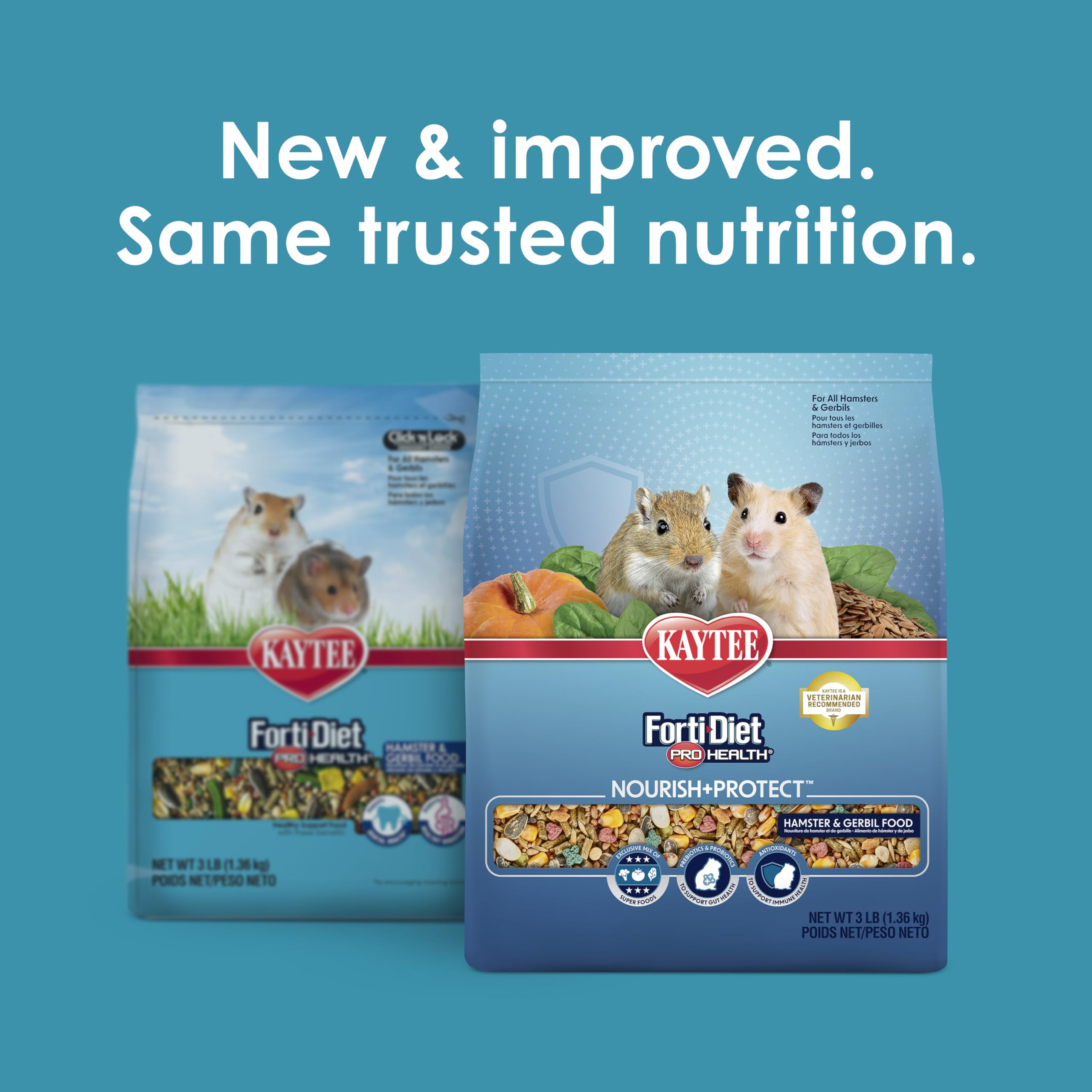 Kaytee Forti-Diet Pro Health para jerbo: bocado crujiente para masticación saludable.