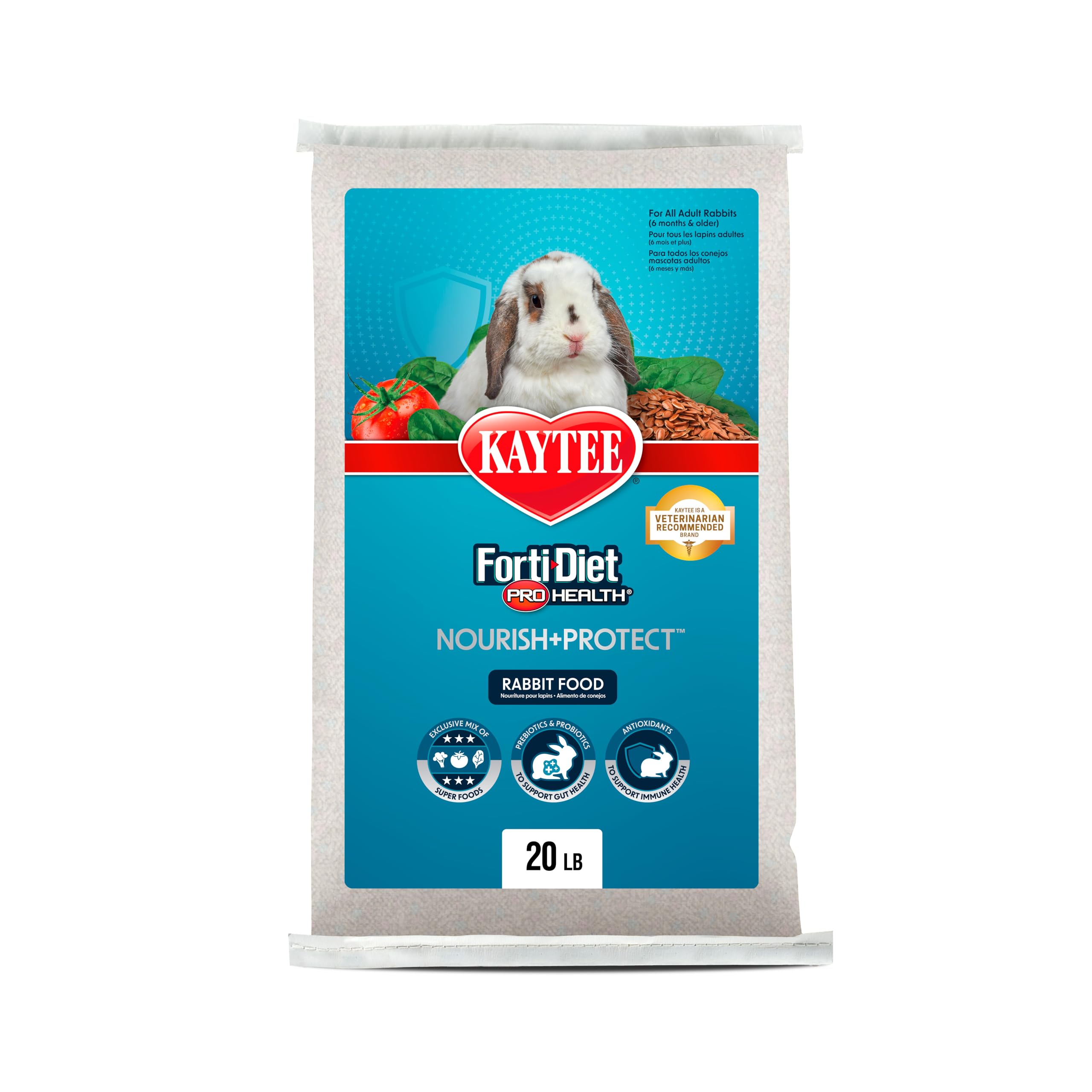 Kaytee Forti-Diet Pro Health para conejos: pellets crujientes que favorecen la masticación.