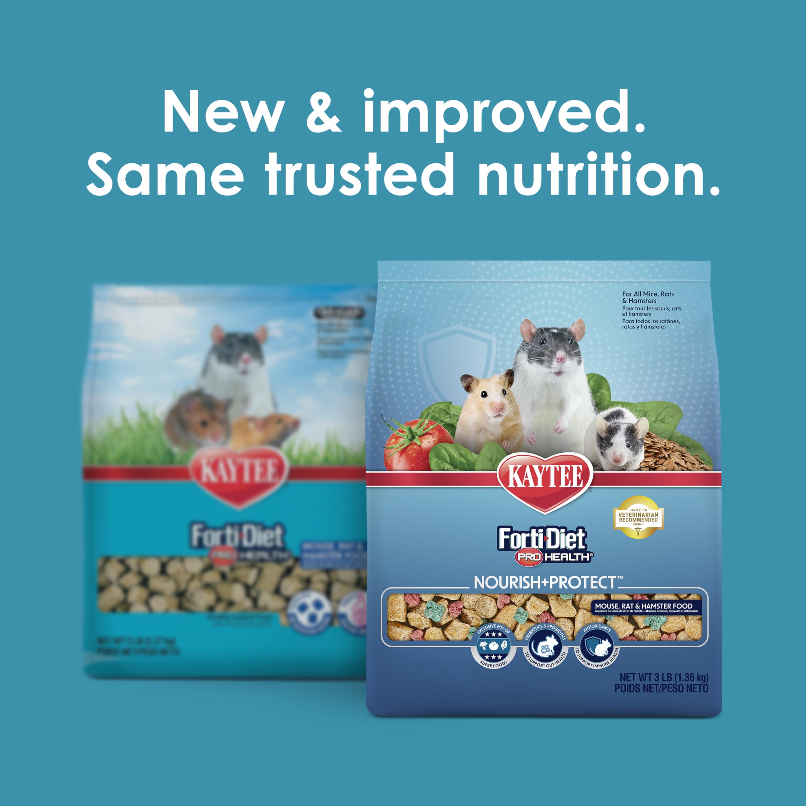 Kaytee Forti-Diet Pro Health: pellets crujientes que fomentan la masticación dental.