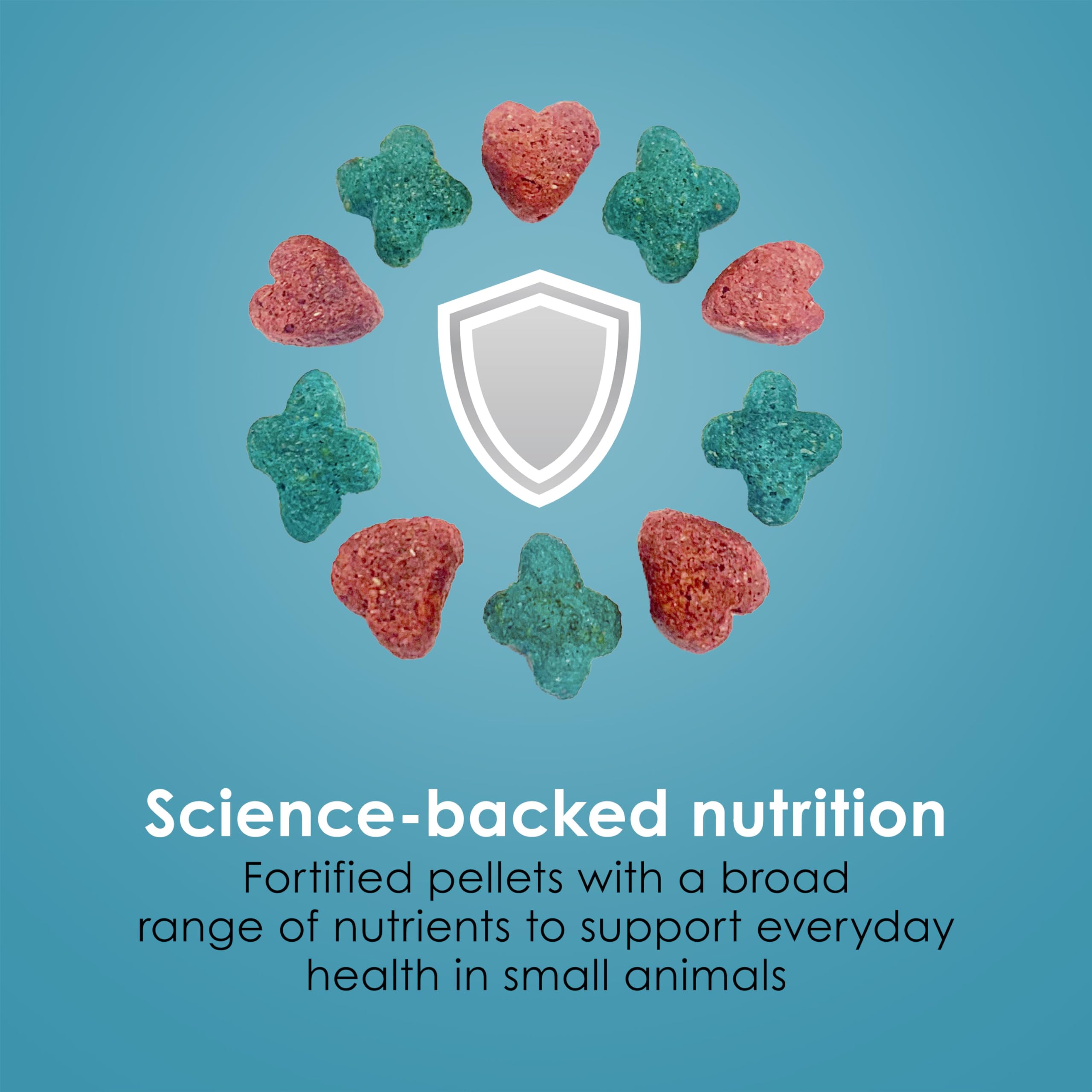 Kaytee Forti-Diet Pro Health porciones iguales para nutrición coherente.