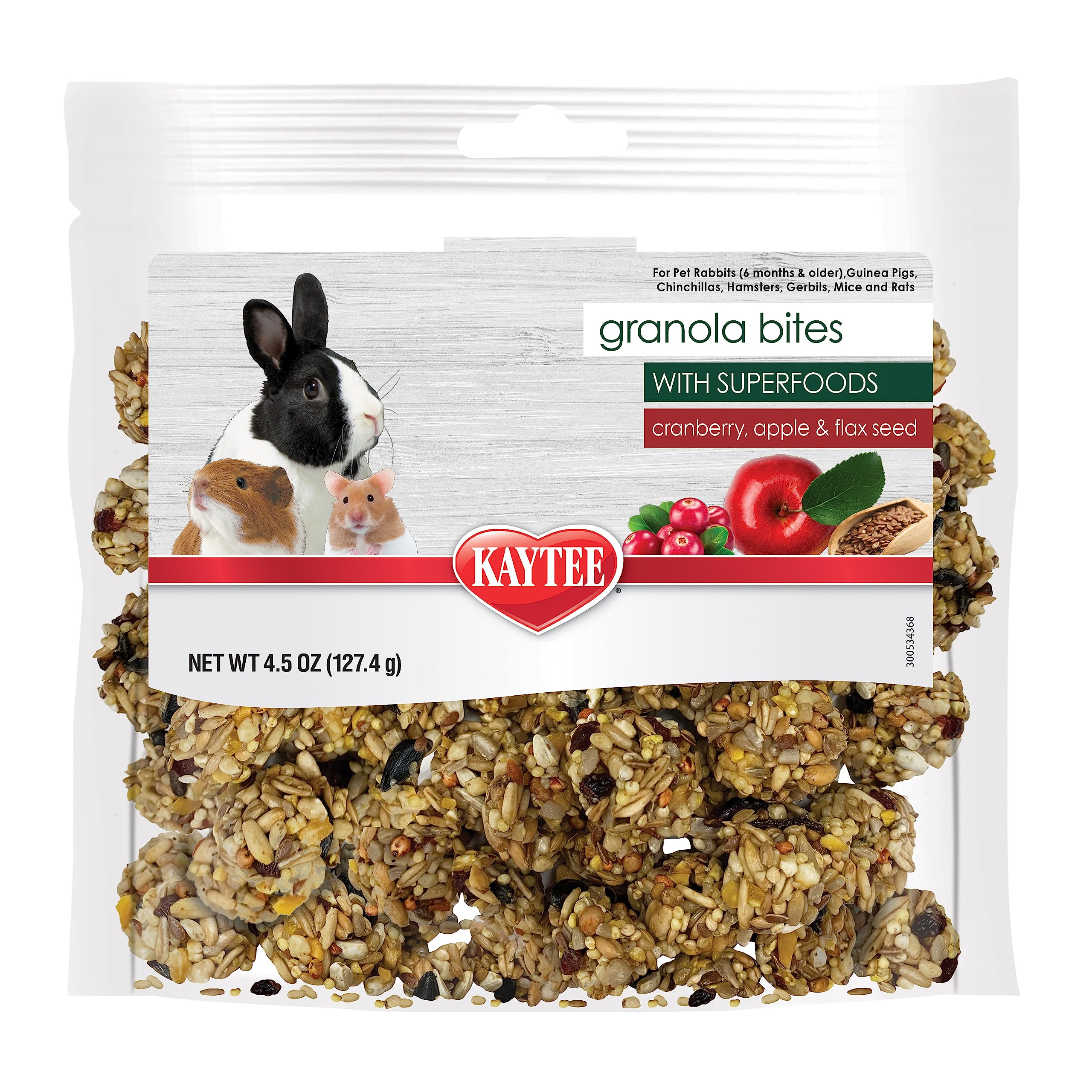 Kaytee Granola Bites con arándano, ideal para enriquecer la dieta y el forraje.