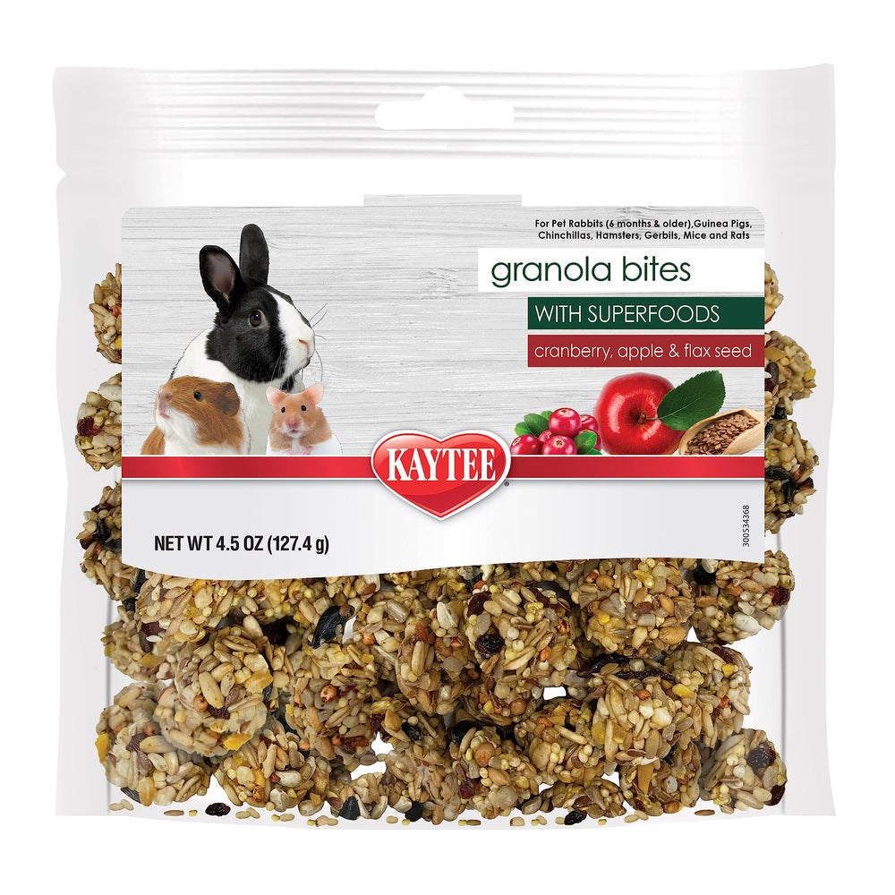 Kaytee Granola Bites con arándano, ideal para enriquecer la dieta y el forraje.