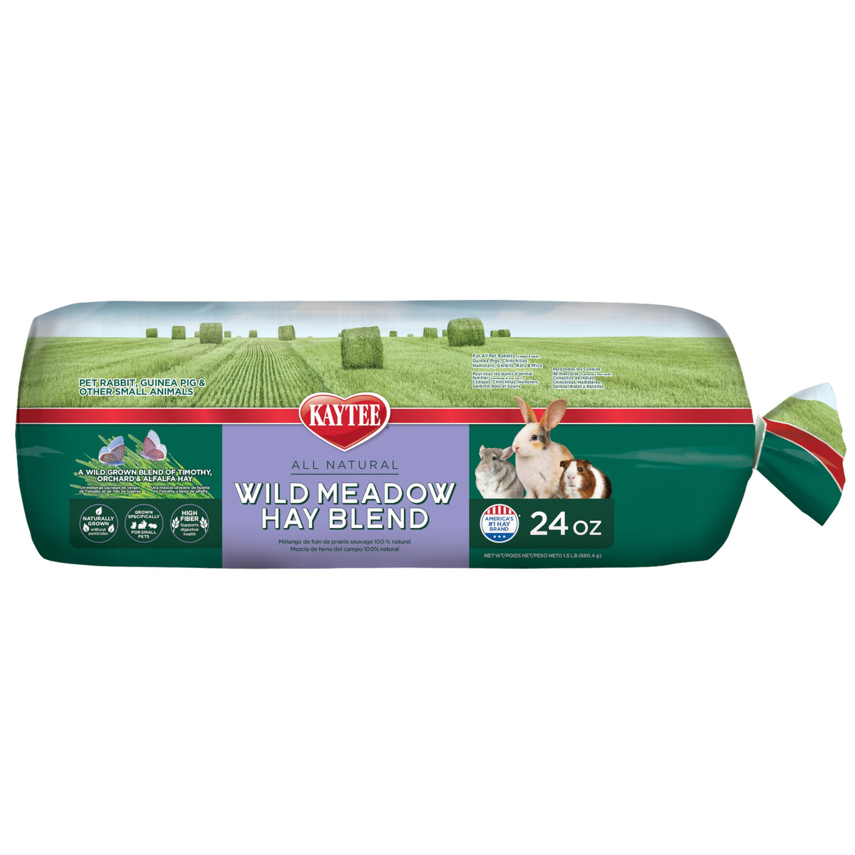 Kaytee heno Timothy mezcla pradera natural para forraje enriquecido y saludable.