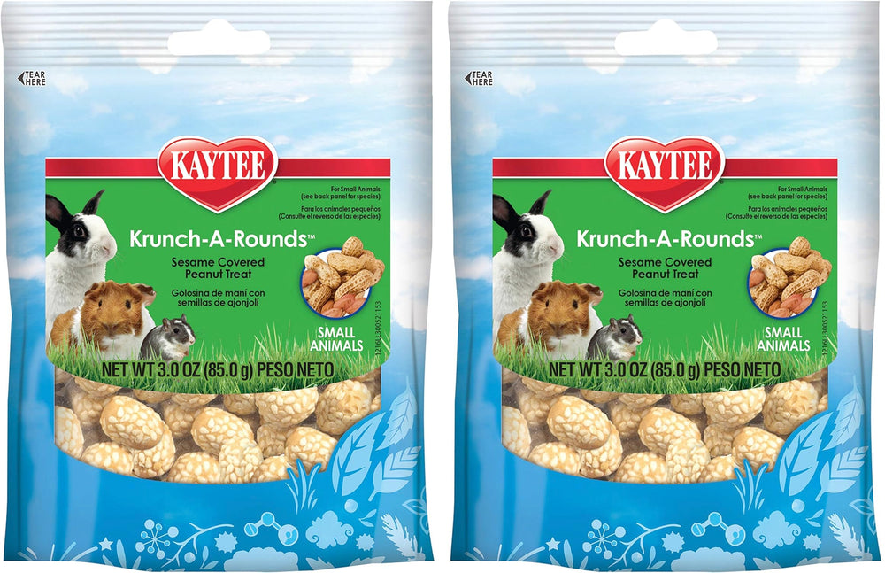 Kaytee Krunch-A-Rounds paquete 2 frente, snack sabroso para entrenamiento diario