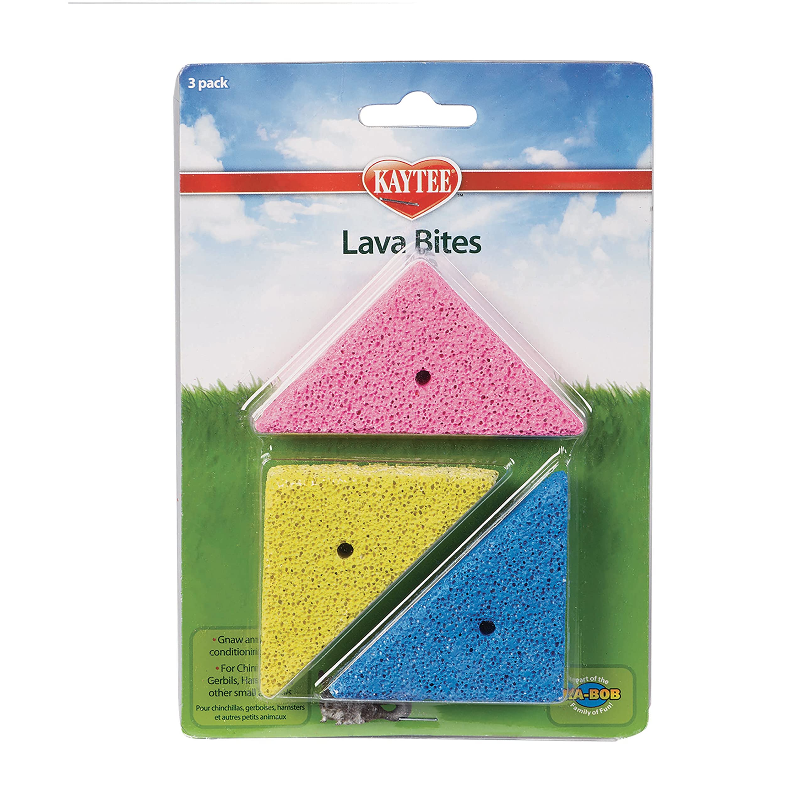 Kaytee Lava Bites: triángulos de piedra volcánica naturales para roedores pequeños, masticación segura