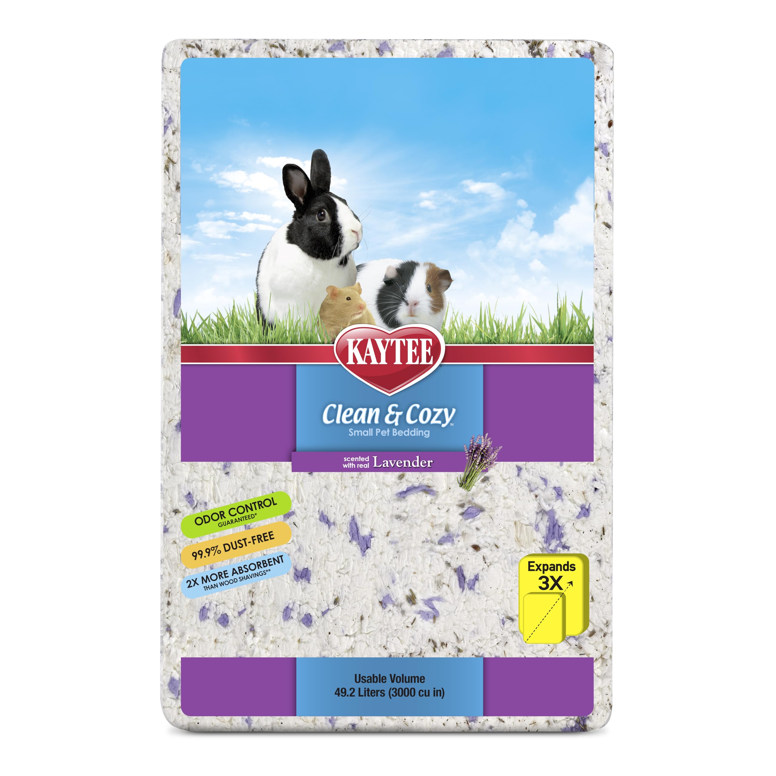 Kaytee Limpio y Acogedor Lavanda crea un ambiente tranquilo para tu mascota.