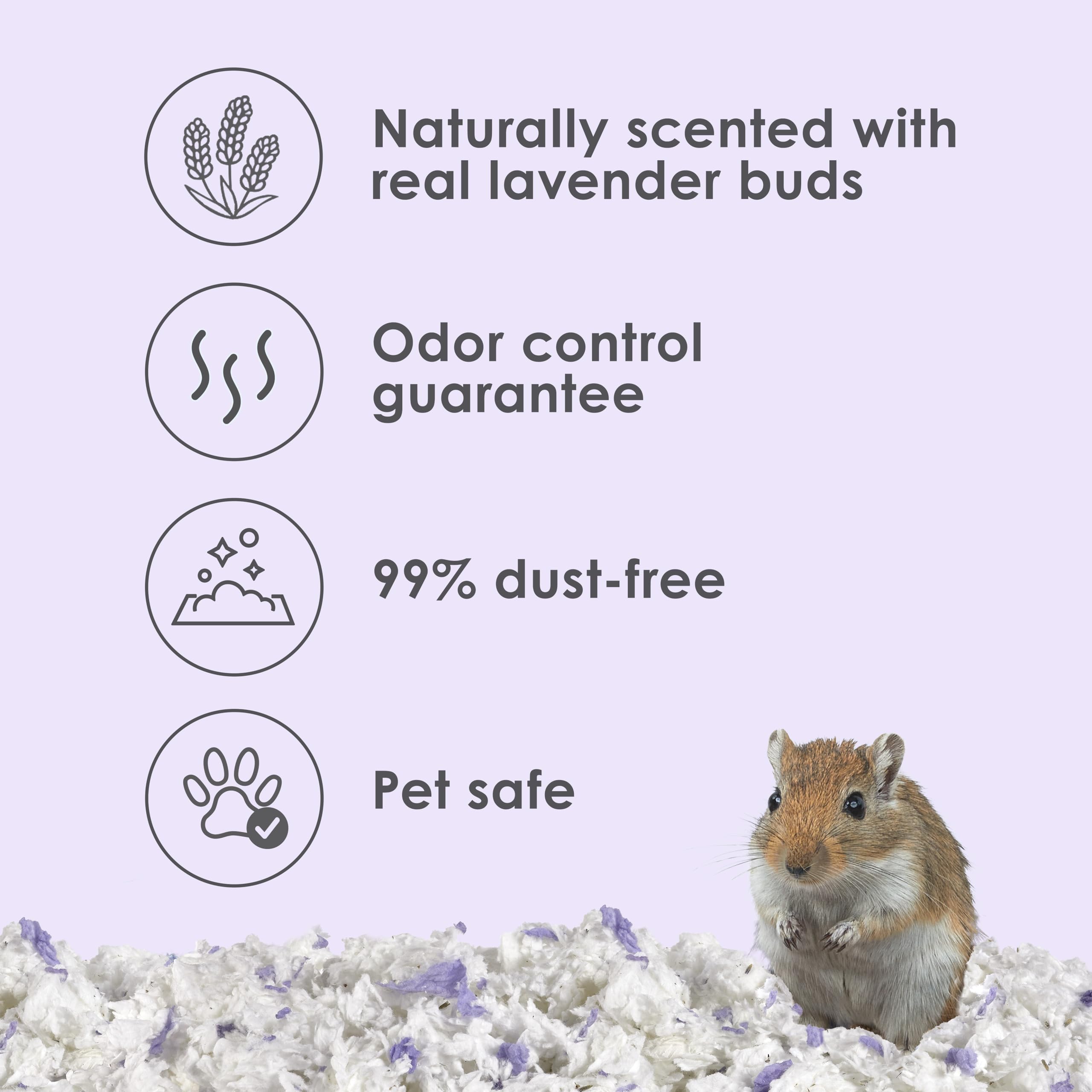Kaytee Limpio y Acogedor Lavanda con fragancia natural de lavanda.
