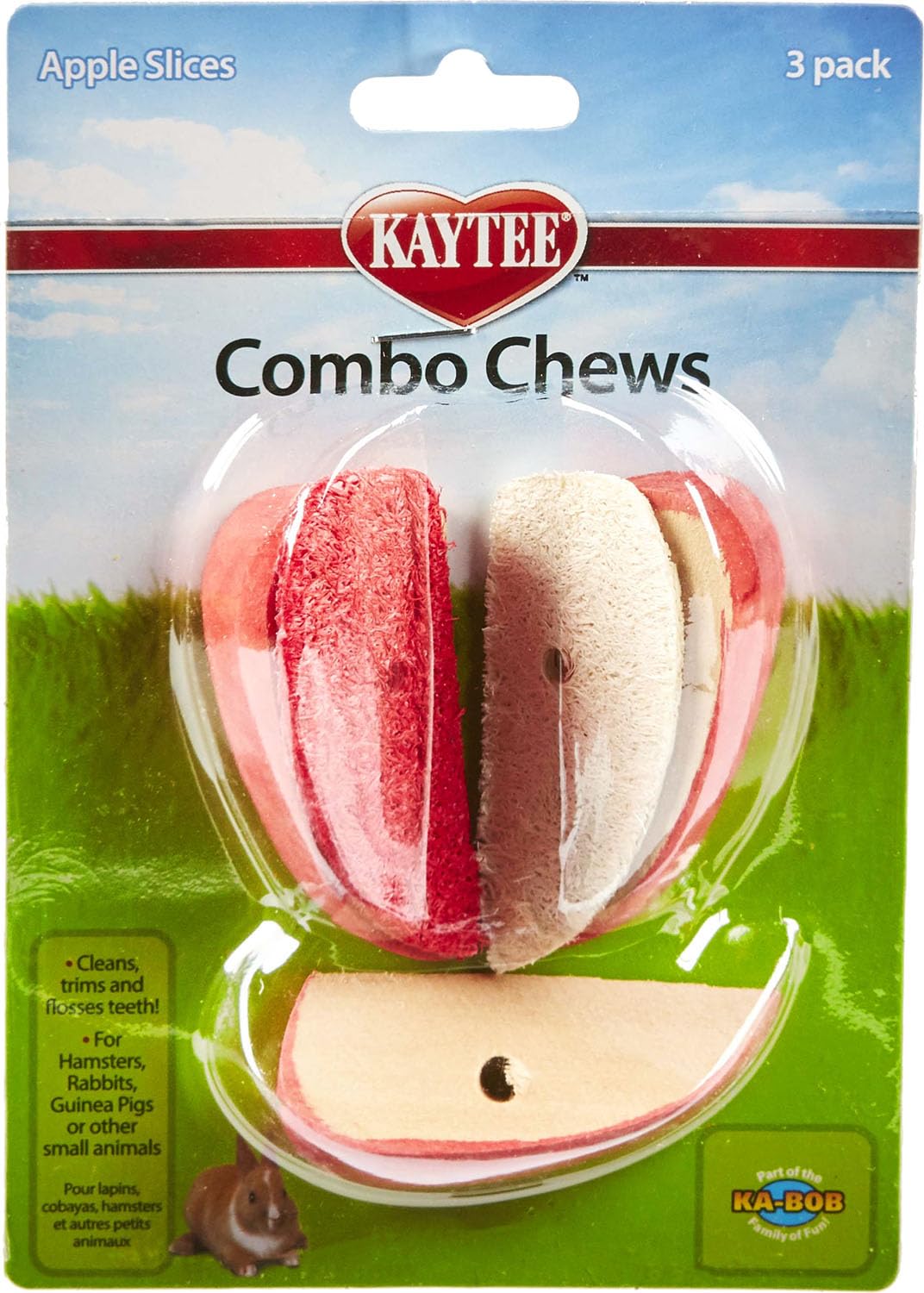 Kaytee Masticables Rodajas de Manzana: textura crujiente para masticar y entretener.