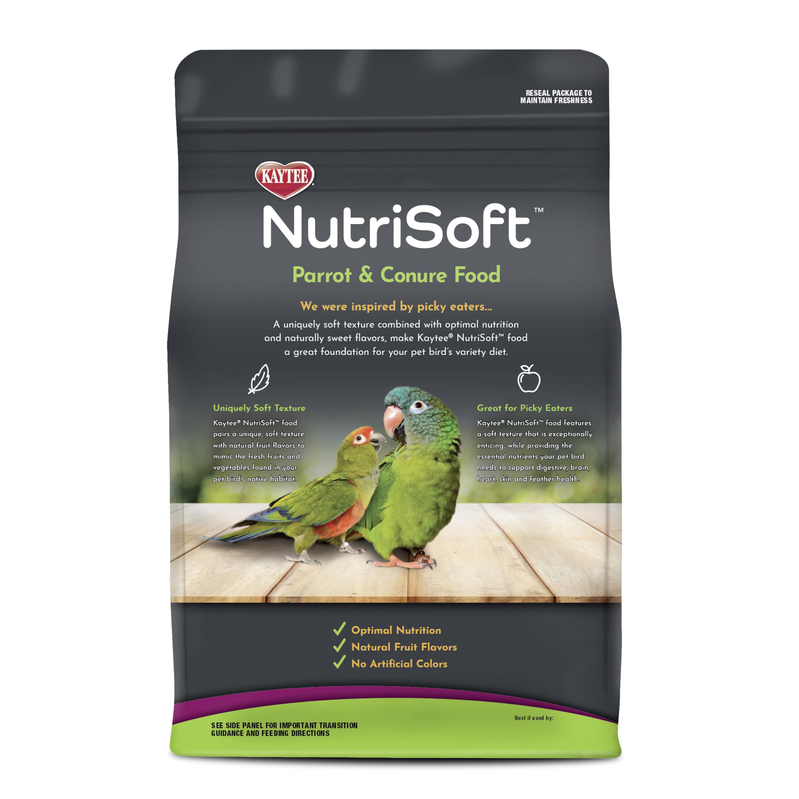 Kaytee Nutri Soft: minerales y nutrientes para plumaje y piel saludables.