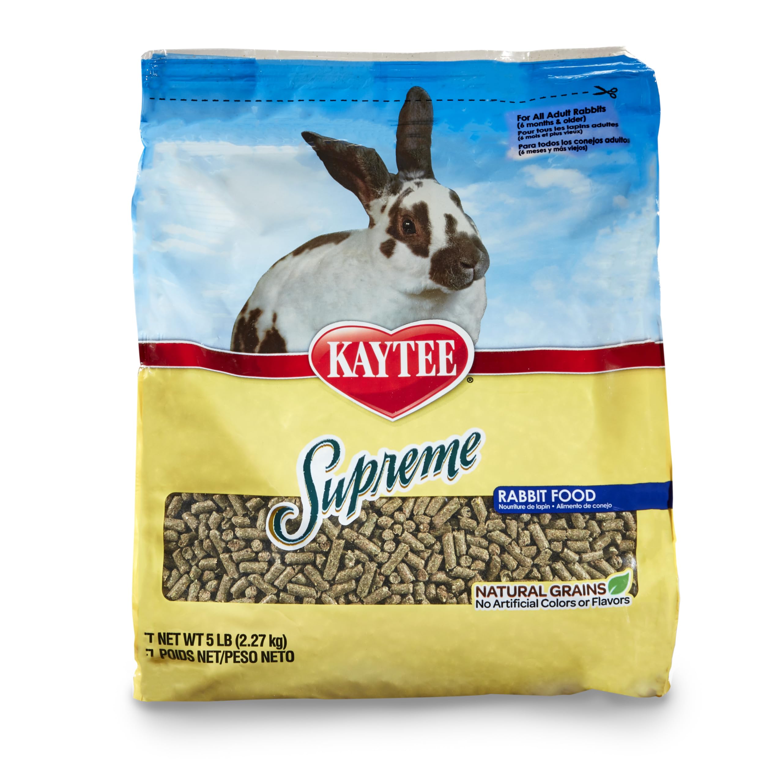 Kaytee Supreme contiene ingredientes naturales de granos y semillas para una dieta sabrosa.