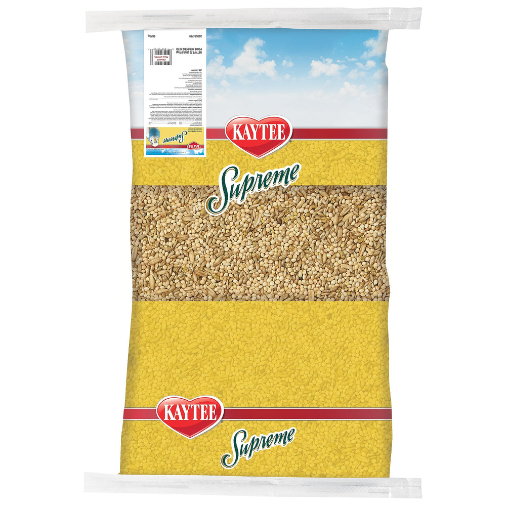 Kaytee Supreme nutrición para aves, apoyo posible para salud y vitalidad diaria.