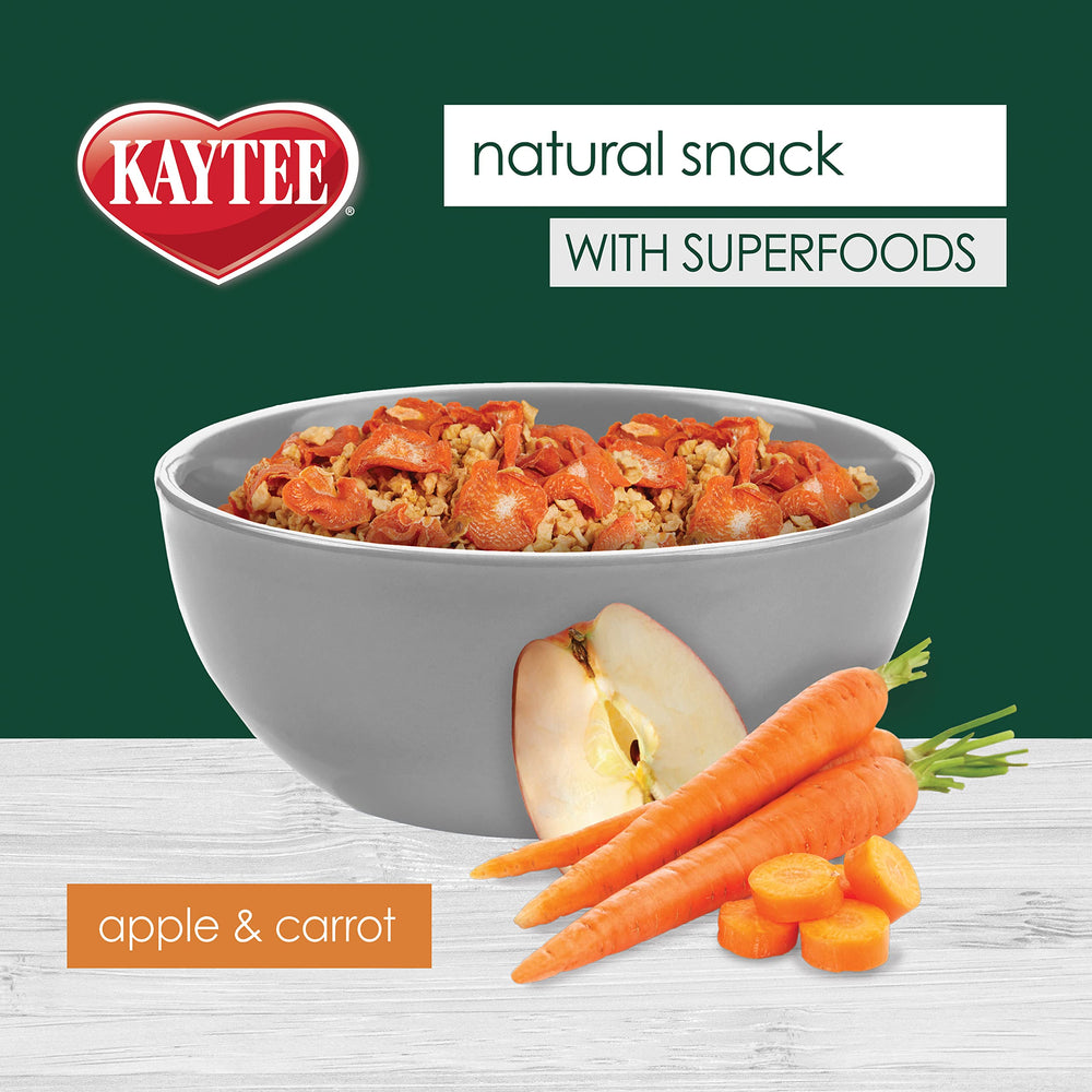 Kaytee tentempié natural espolvoreado sobre la comida diaria añade textura.