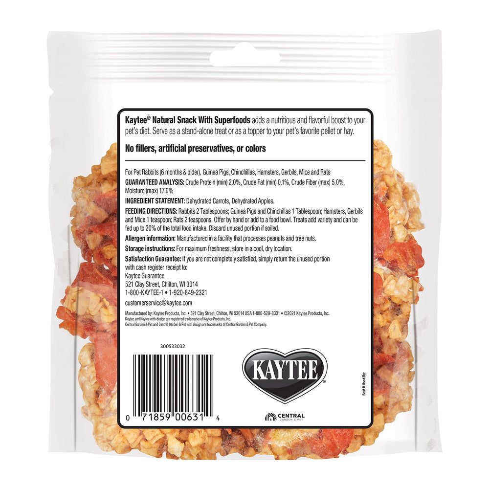 Kaytee tentempié natural con trozos crujientes mejora la experiencia de cada descanso.
