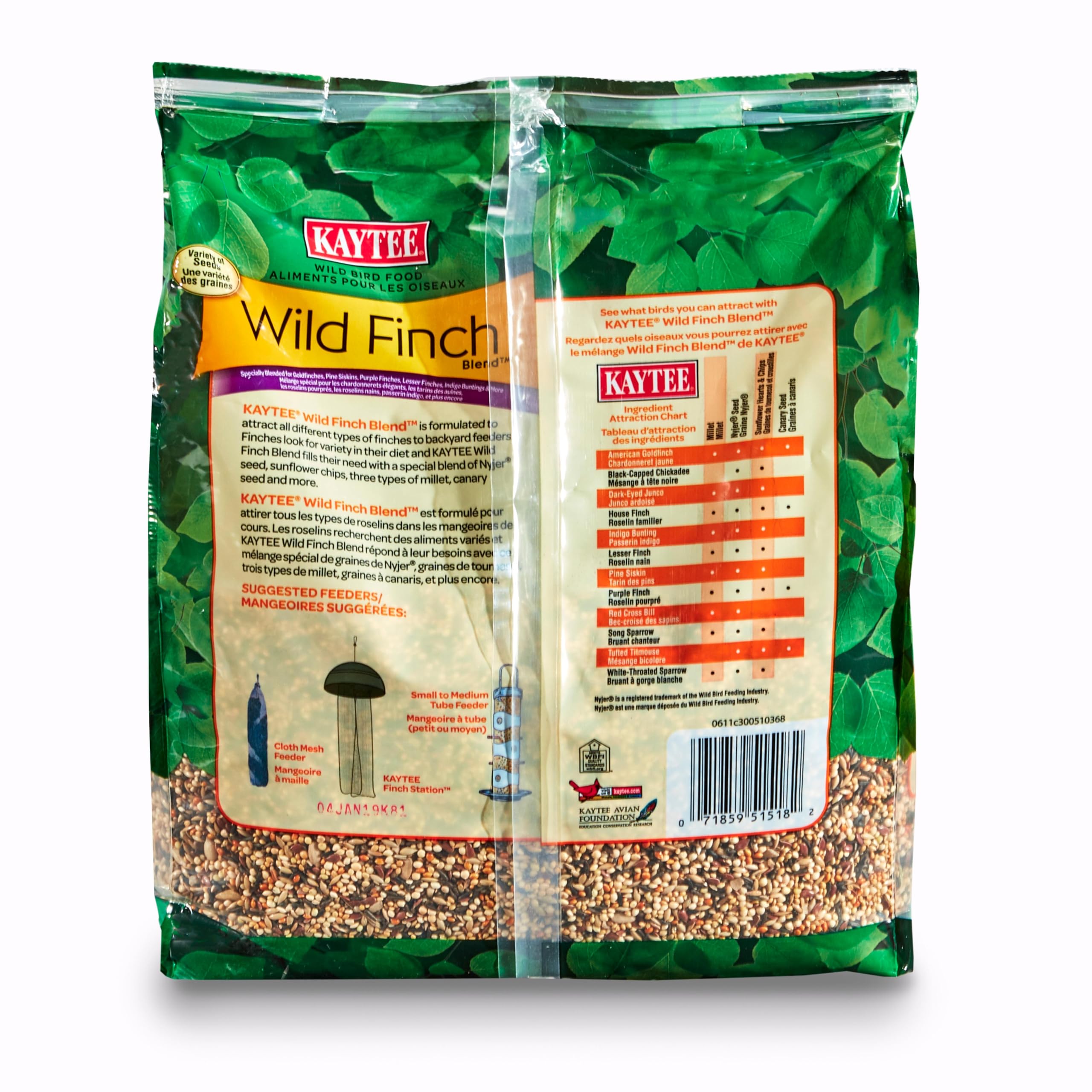 Mezcla de semillas variada de Kaytee Wild Finch para pajaritos.