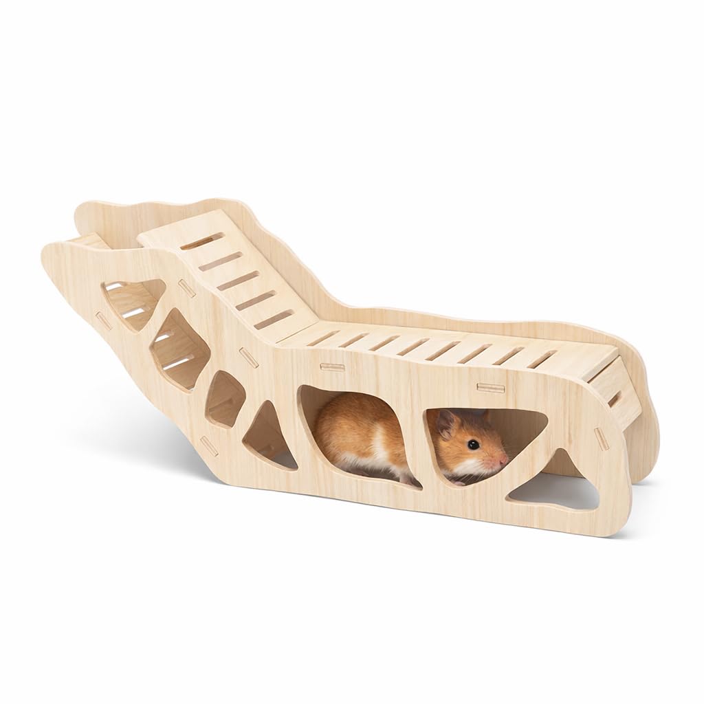 Kcrygogo casita-hámster de madera, exploración segura para tu mascota.