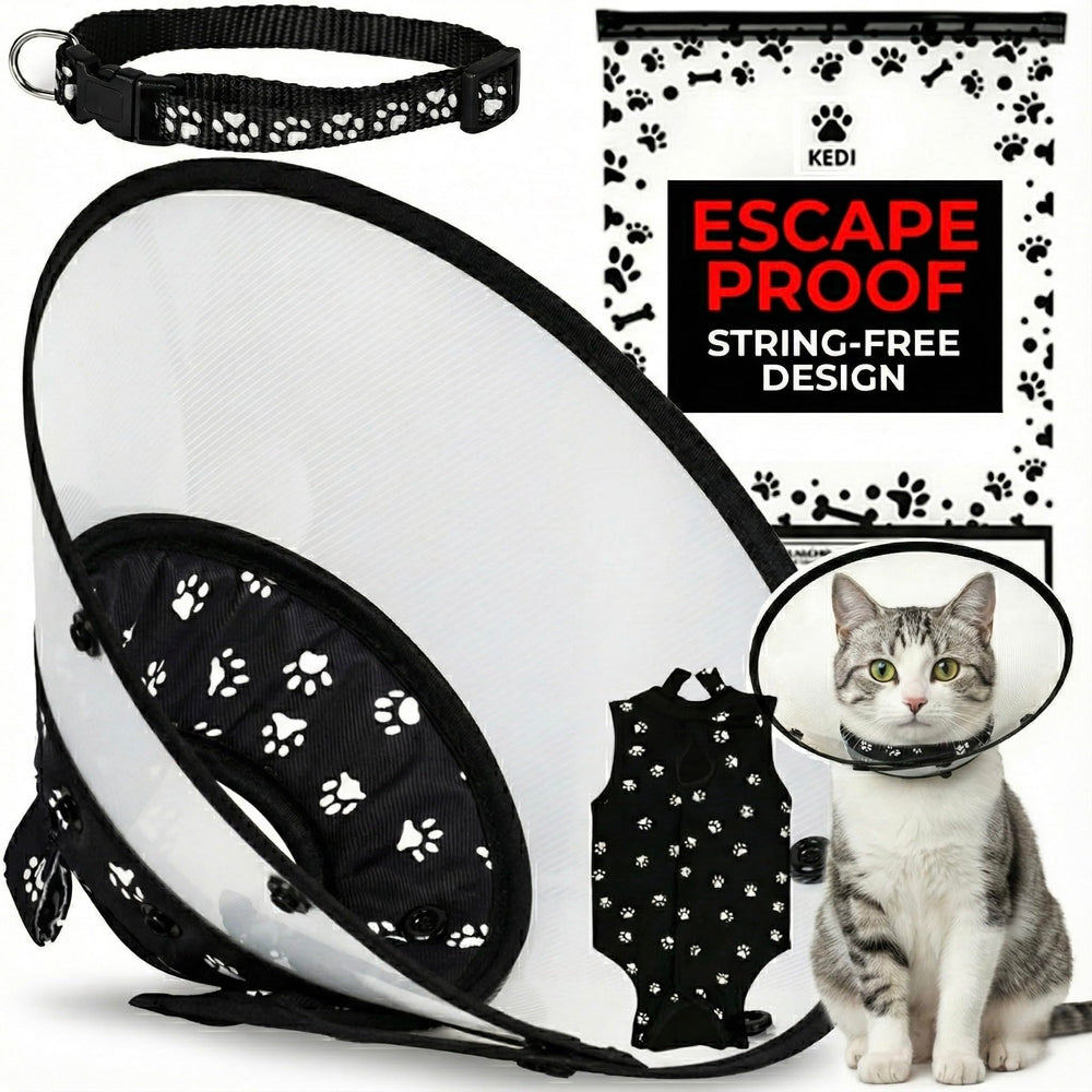 Kedi Cats Solutions kit de recuperación para gato con chaleco y cono, protección suave