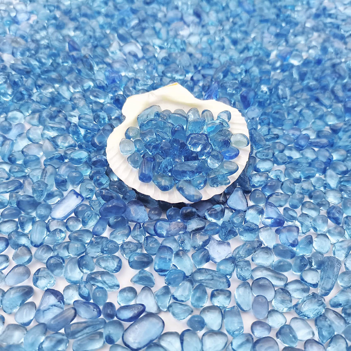 Keedolla piedras de vidrio aguamarina claras para acuario, decoran sin decolorarse