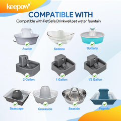 KEEPOW filtro de carbono para fuente de gatos, reduce olores y sabores no deseados.